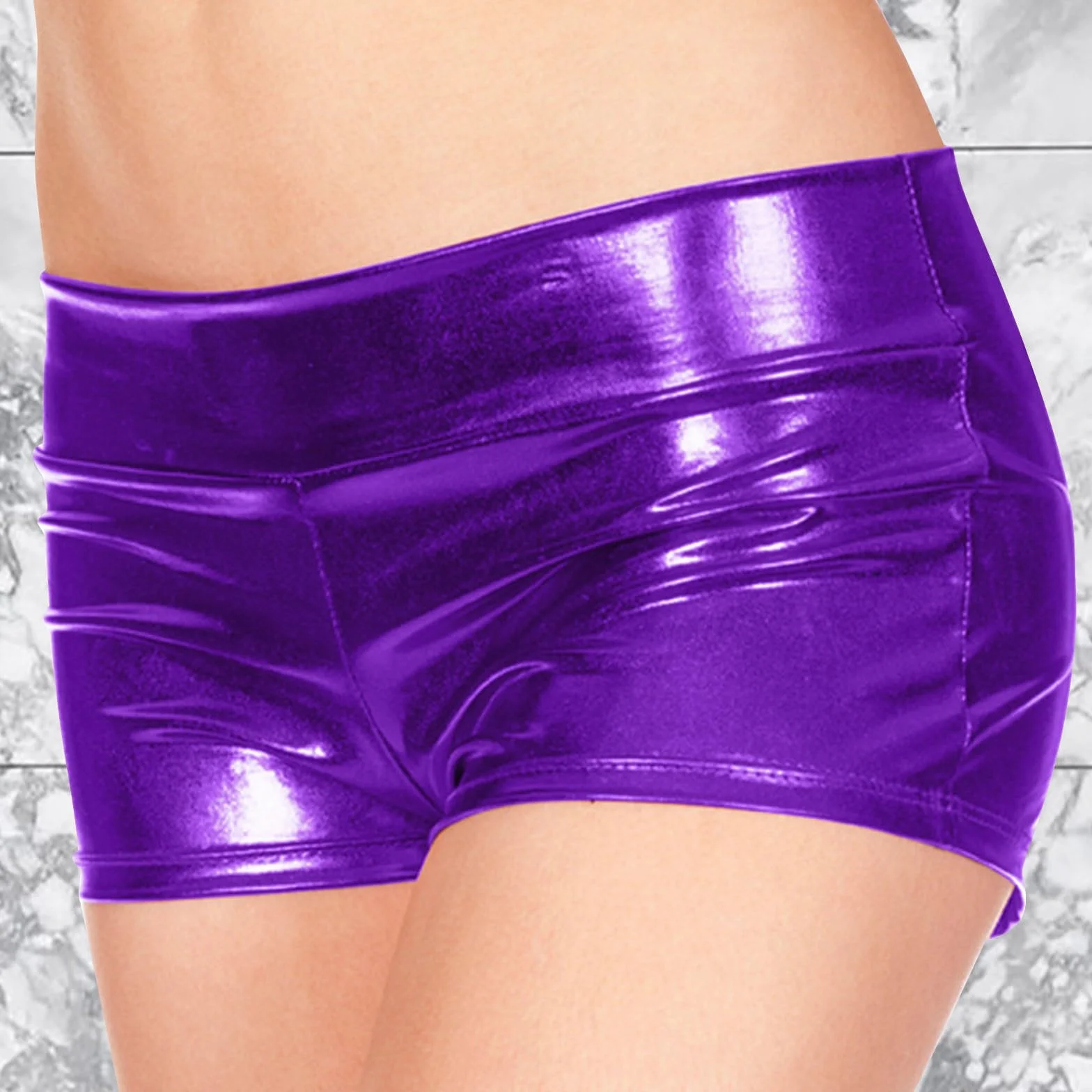 Disfraz de carnaval metálico pantalones cortos baile imitación mujer ropa interior corta