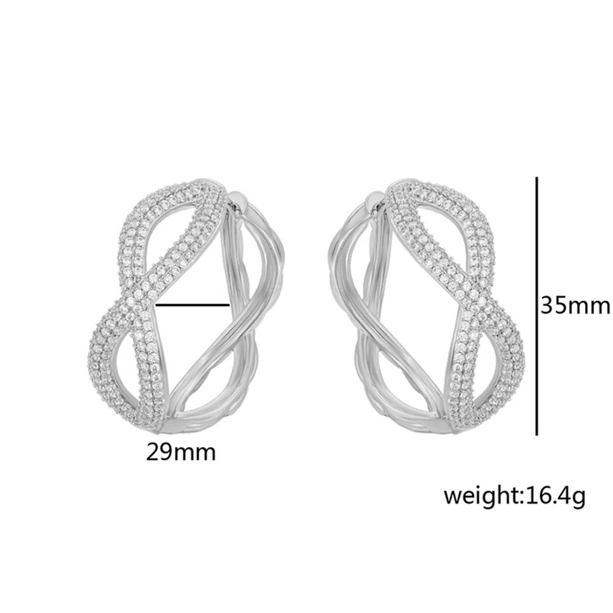 Pendientes de infinito con moissanite para mujer