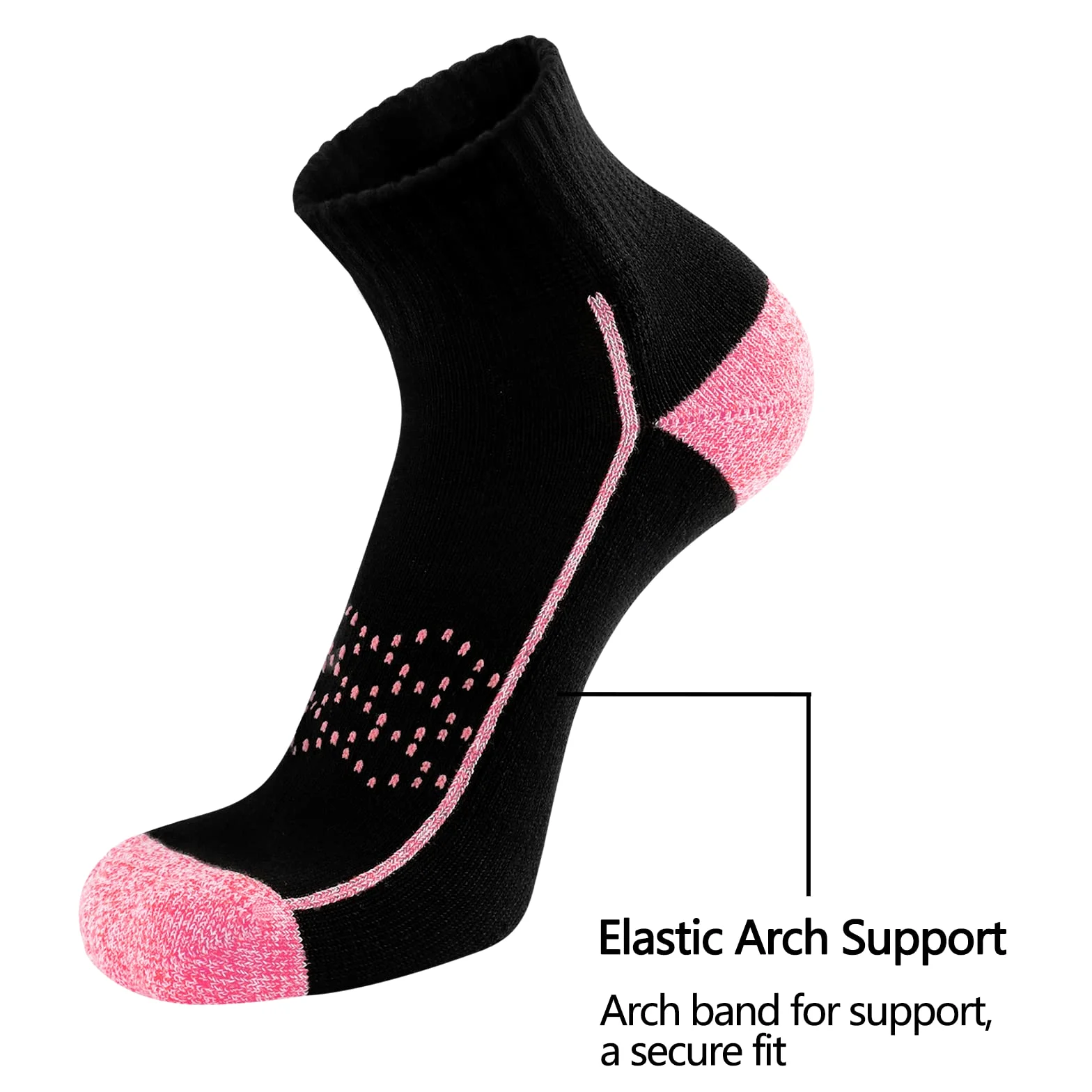 Hepsibah Calcetines deportivos de algodón grueso acolchado de corte bajo para mujer, paquete de 6