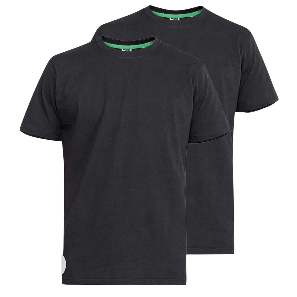 Duke Fenton Kingsize D555 - Camisetas de cuello redondo para hombre (paquete de 2)