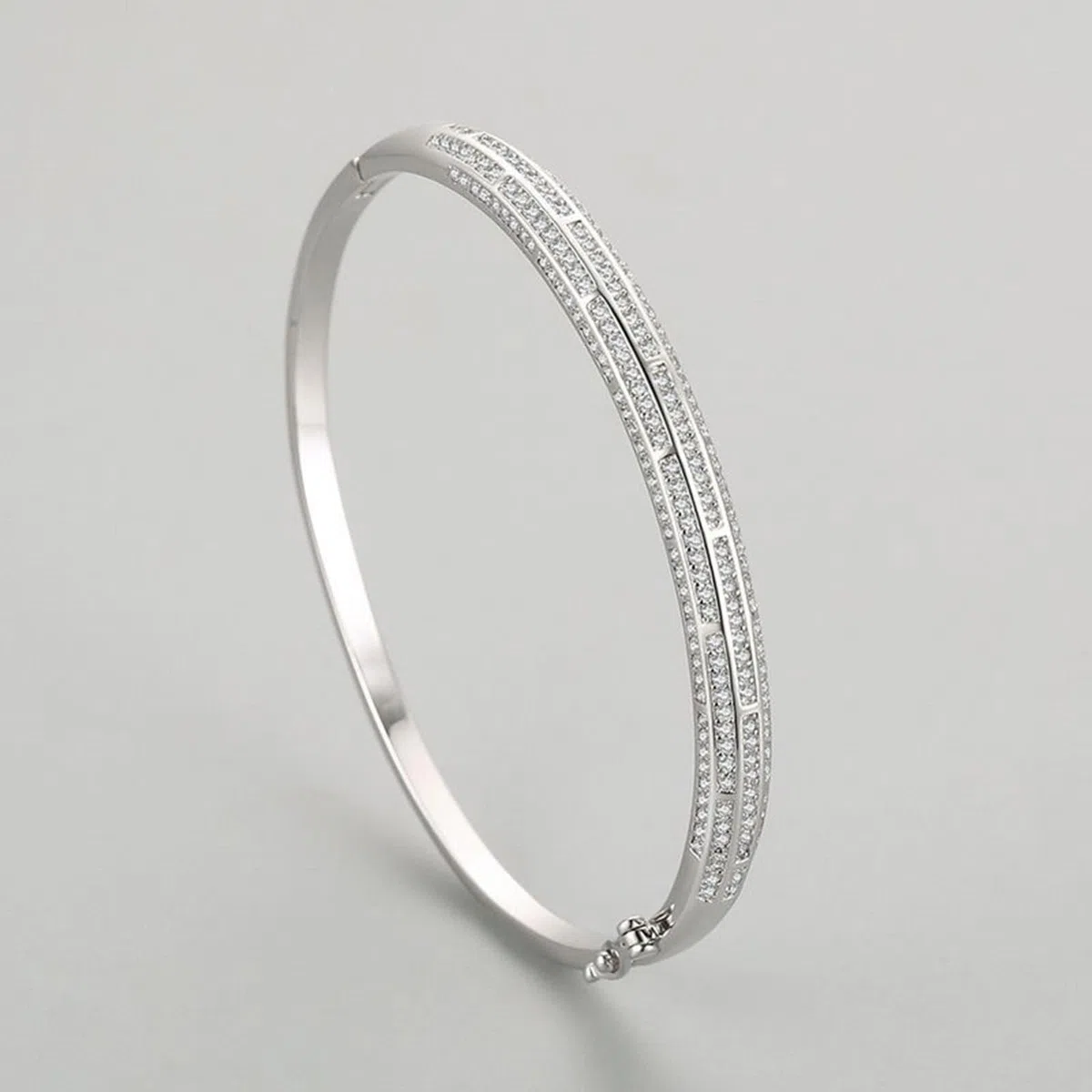 Pulsera de novia, pulsera para mujer, elegante, brillante, con moissanita, oro blanco y platino 950