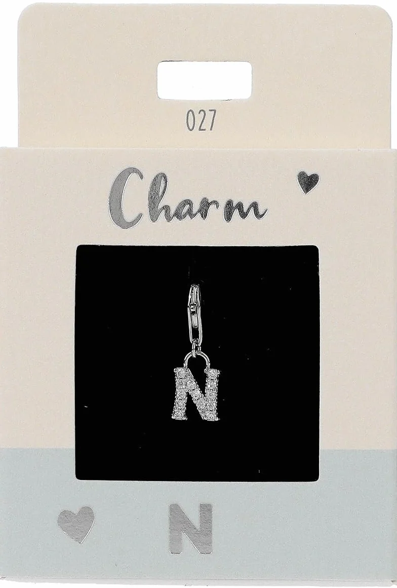 Depesche 11785-027 Charms Exprésate - Colgante para Collares y Pulseras, Letra N, Plateado, como pequeño Regalo