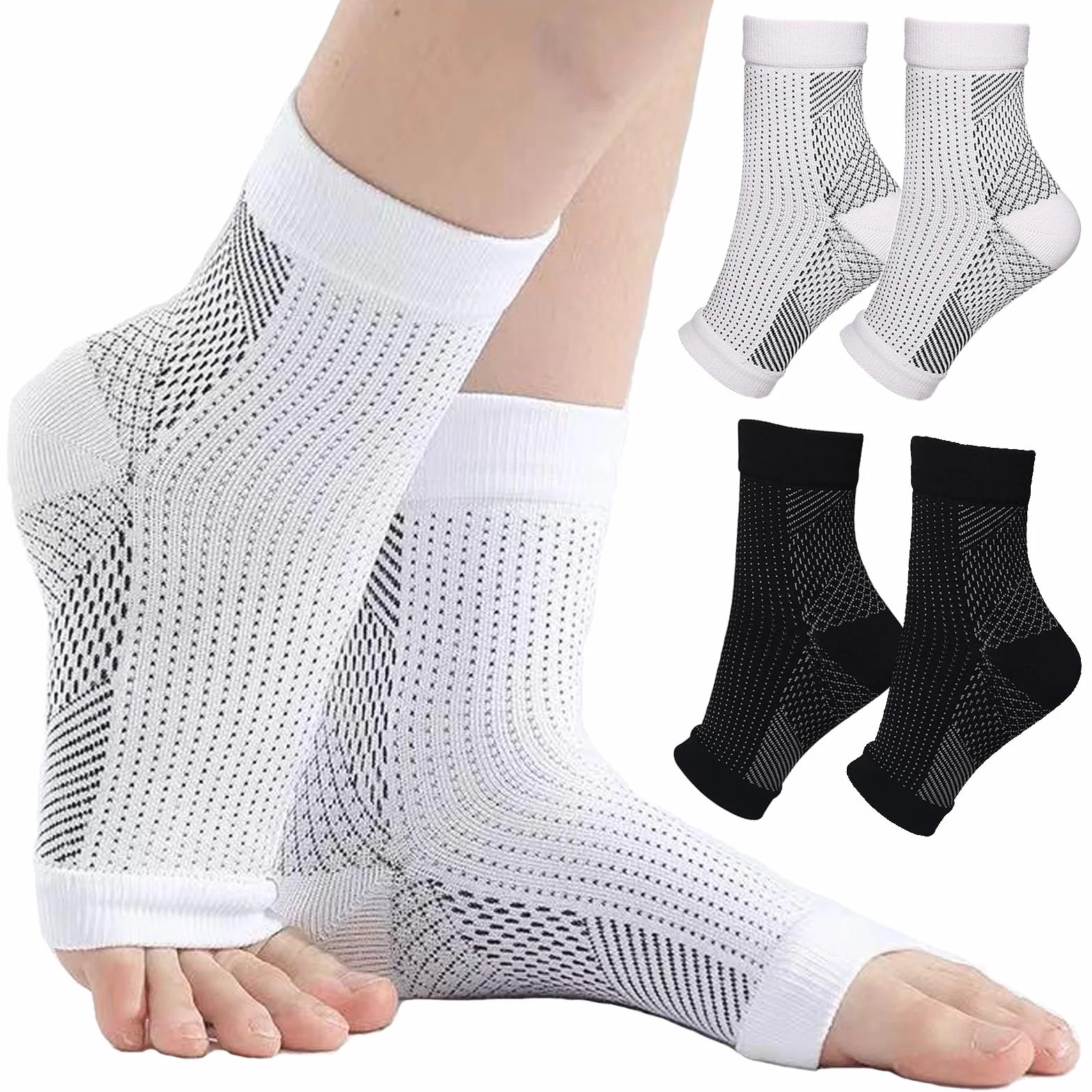 Tieberg Calcetines ortopédicos de compresión para fascitis plantar neuropatía alivio del dolor hombres mujeres