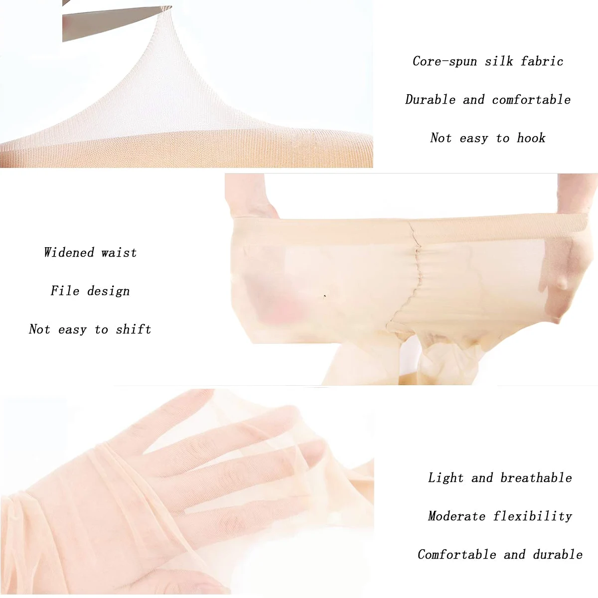 Pantimedias para Mujeres, Medias de compresión con Punta Abierta, Pantimedias sin Punta, Abrazaderas con Punta Abierta de Encaje hasta el Muslo Medias Altas,Gris,2 Pair