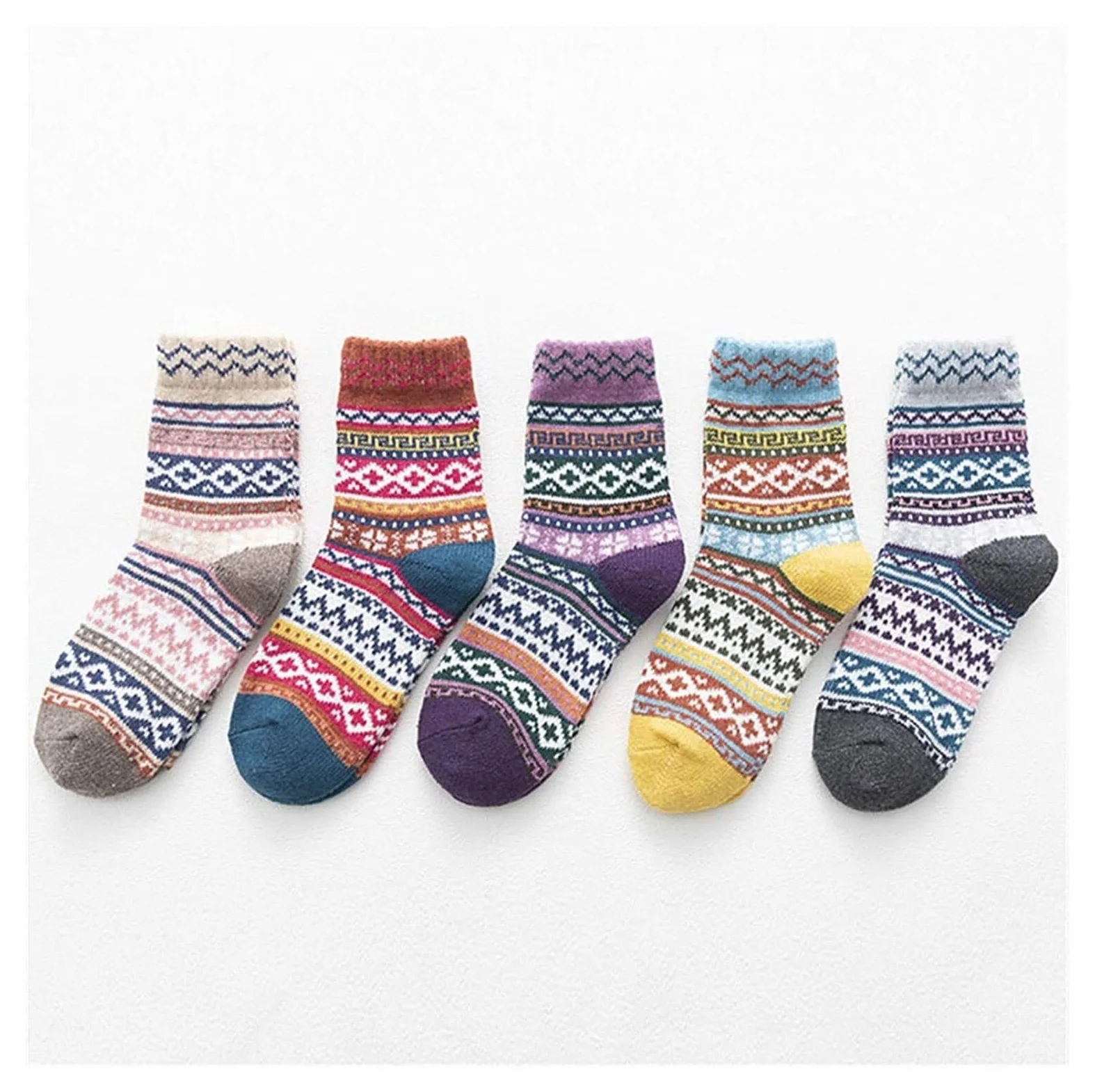 Calcetines Invierno 5 Pares De Calcetines De Invierno Para Mujer, Calcetines Cálidos De Regalo, Calcetines Cálidos Para Mujer, Calcetines Casuales Vintage Para Equipo Calcetines Termicos