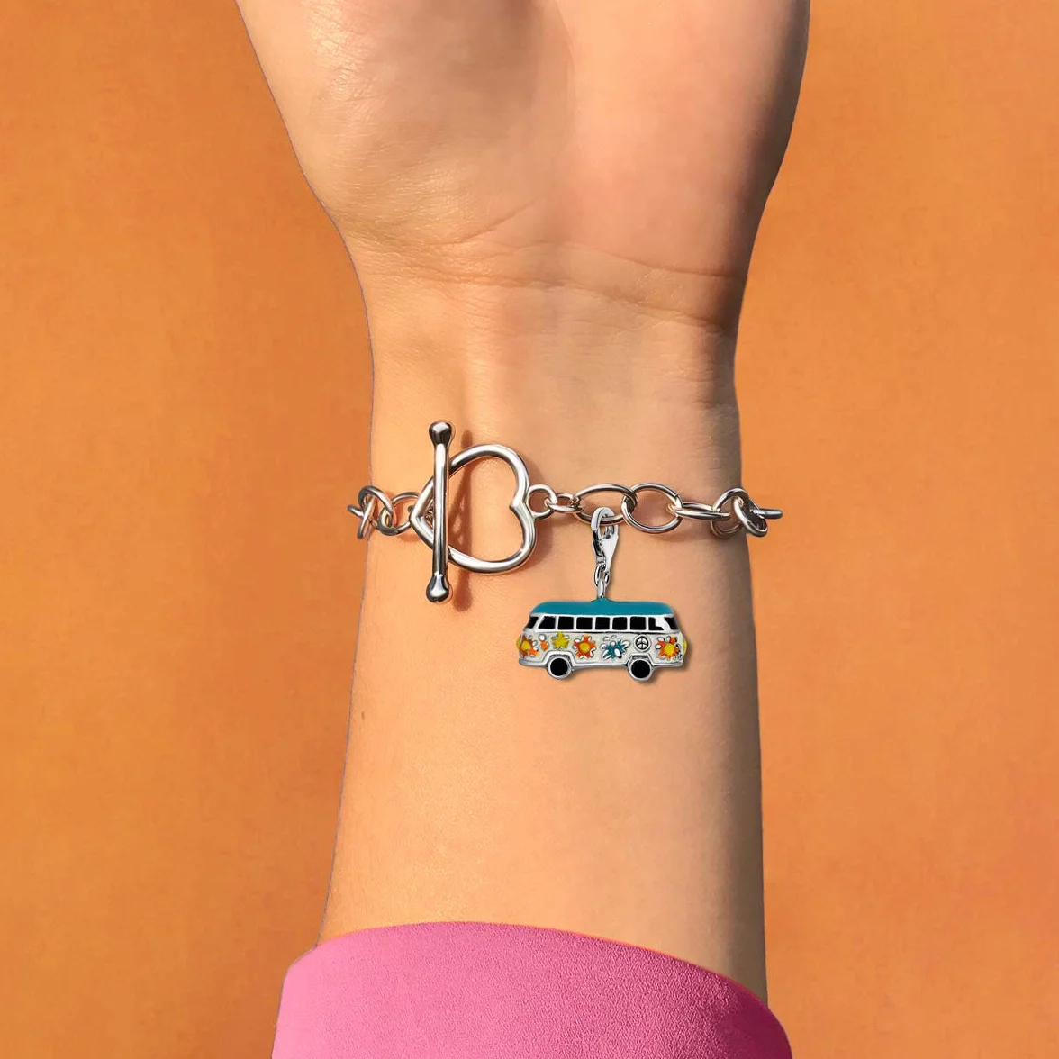 Quiges Charm con Cierre en Argent 925 Aire Tierra y Agua para Pulseras