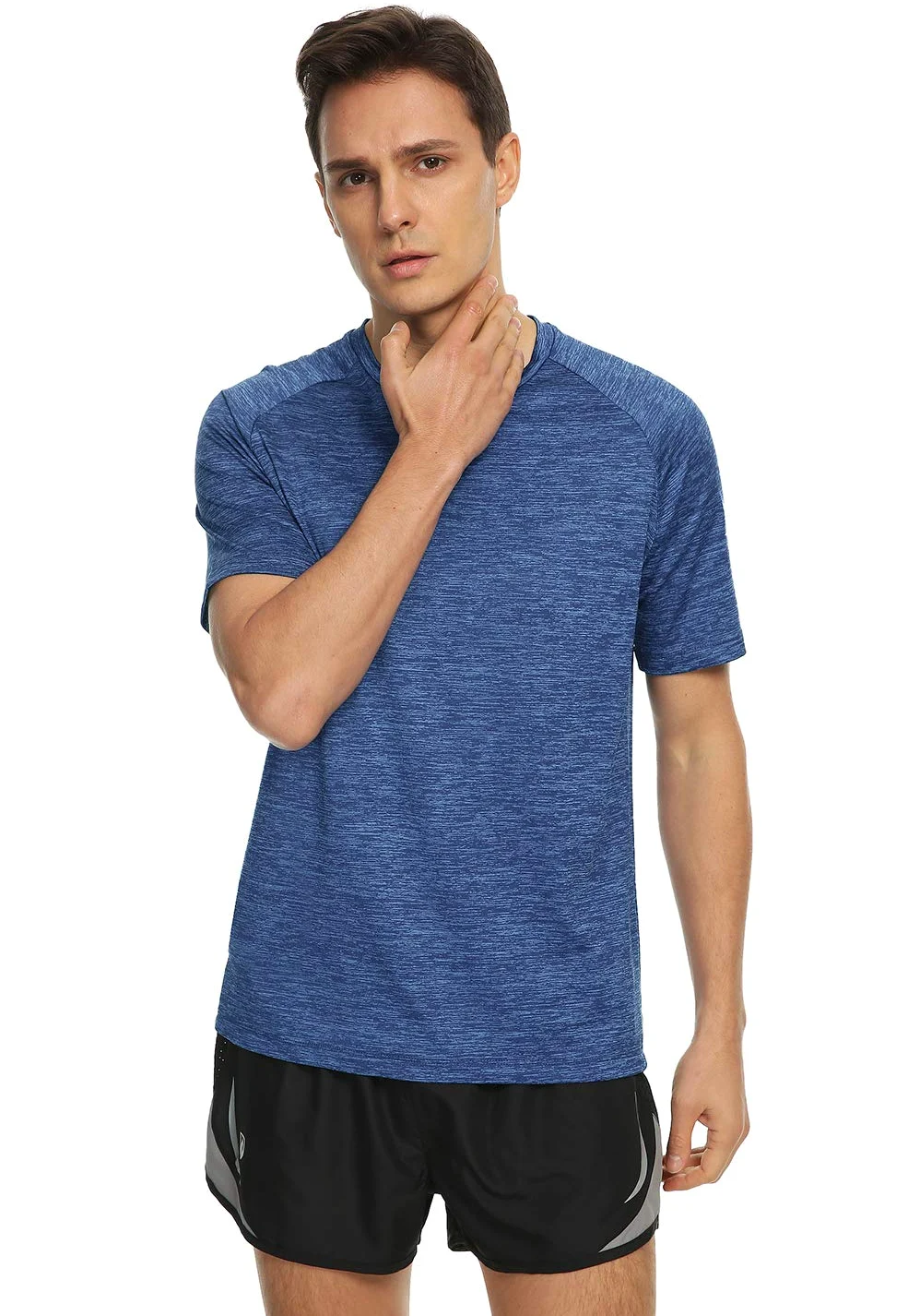 Xelky Paquete de 4-5 camisetas para hombre, de ajuste seco, absorben la humedad, atléticas, para ejercicio, fitness, ropa deportiva, manga corta, gimnasio, entrenamiento