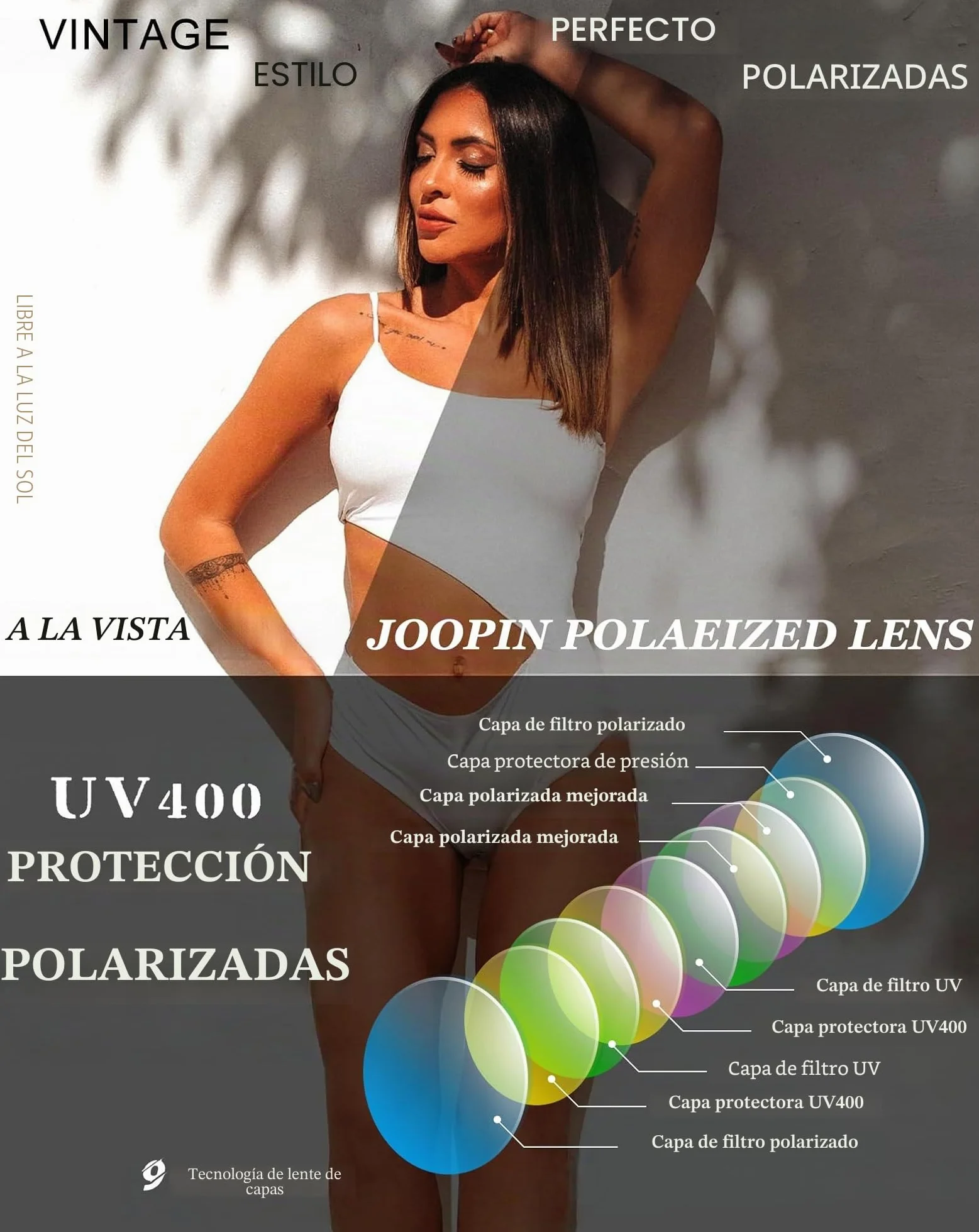 Joopin Gafas de Sol Mujer Grandes Polarizadas UV400