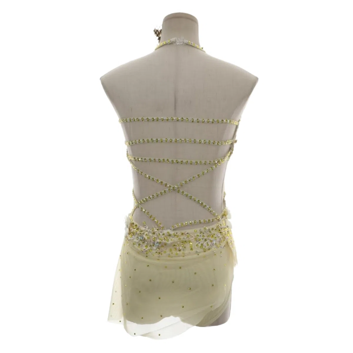 Vestido de danza lírica halter con pedrería mujer y adolescente