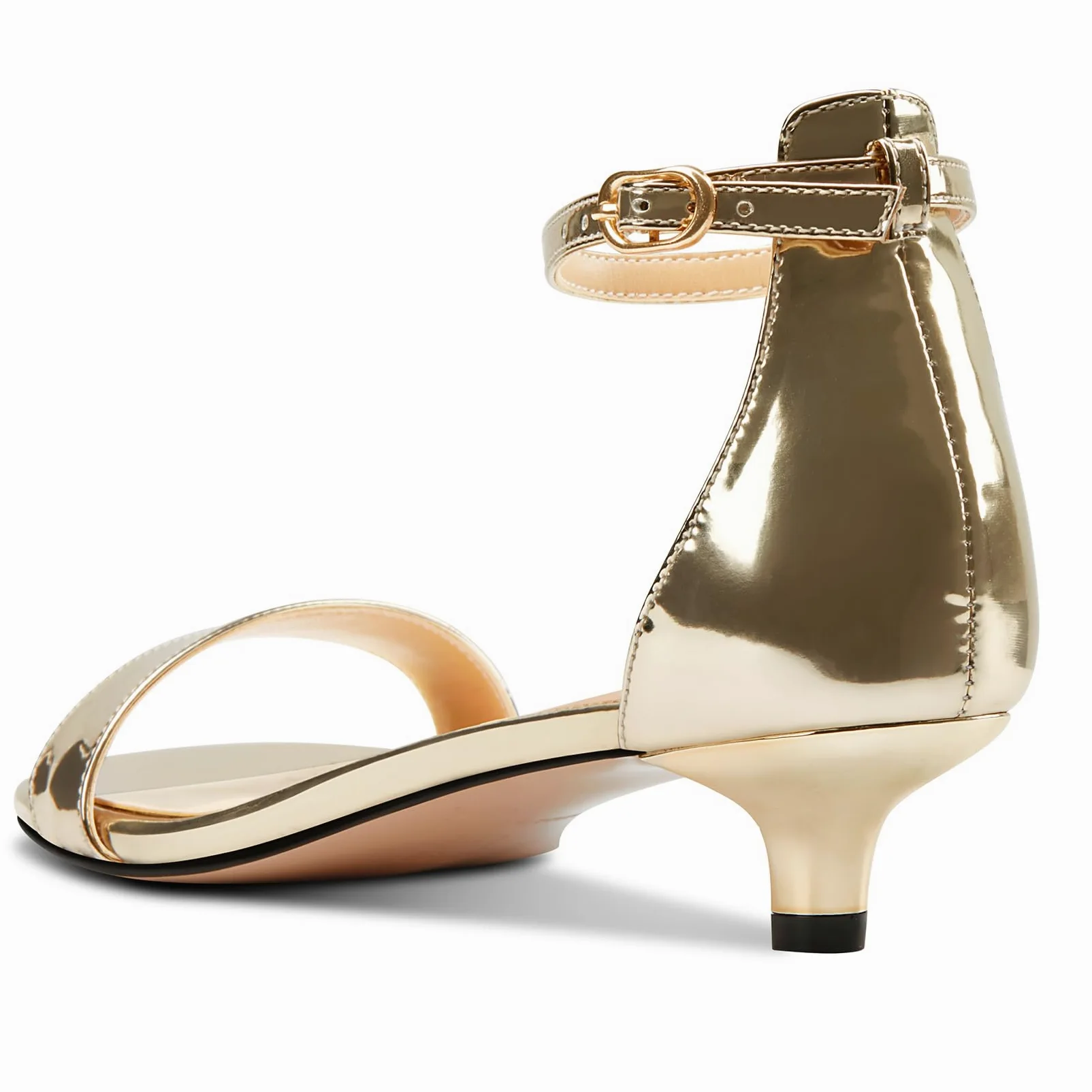 Aachcol Sandalias de vestir para mujer, con puntera abierta, tacón bajo, correa al tobillo, 3,8 cm
