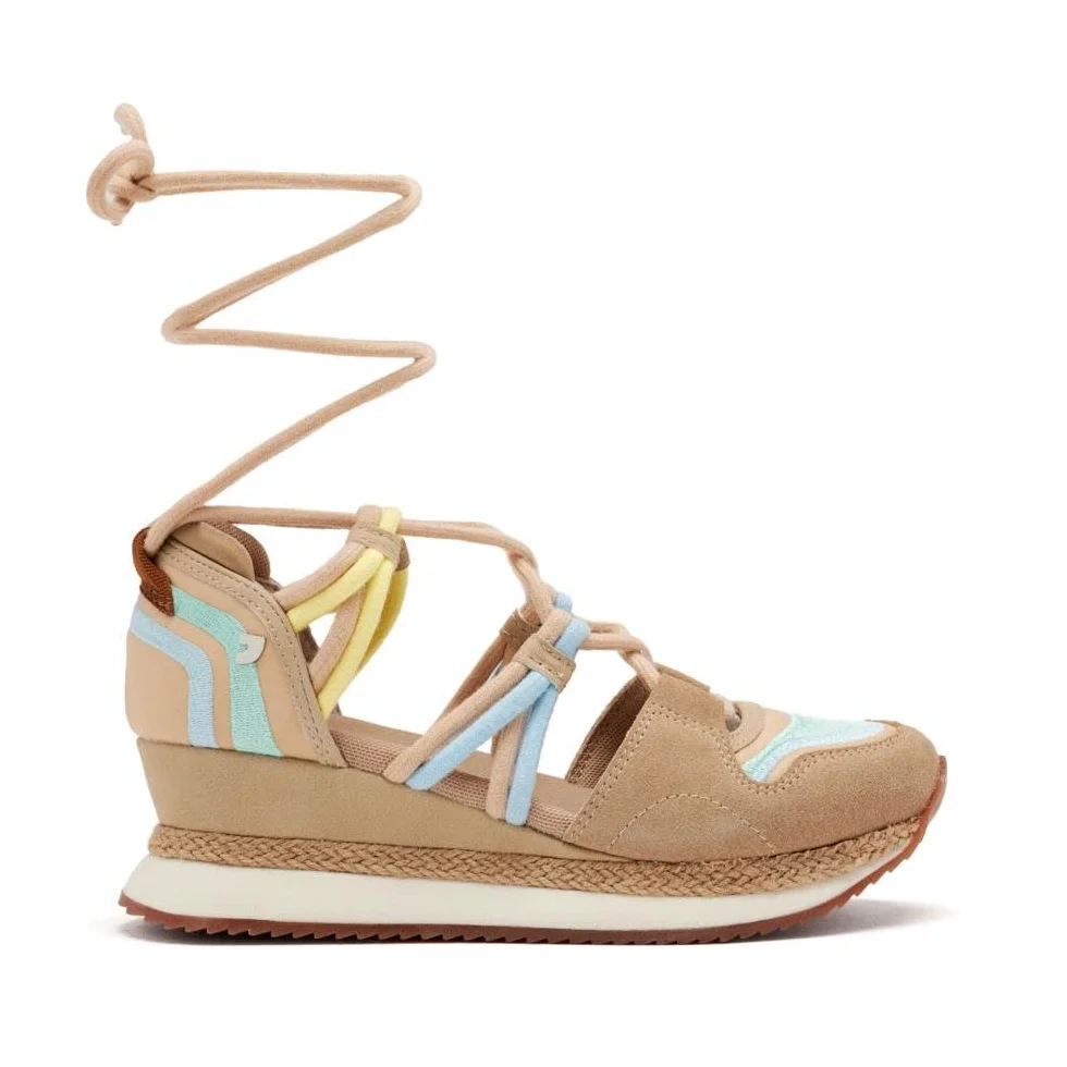 Zapatillas Abiertas Piel CUÑA Rafia Bridport