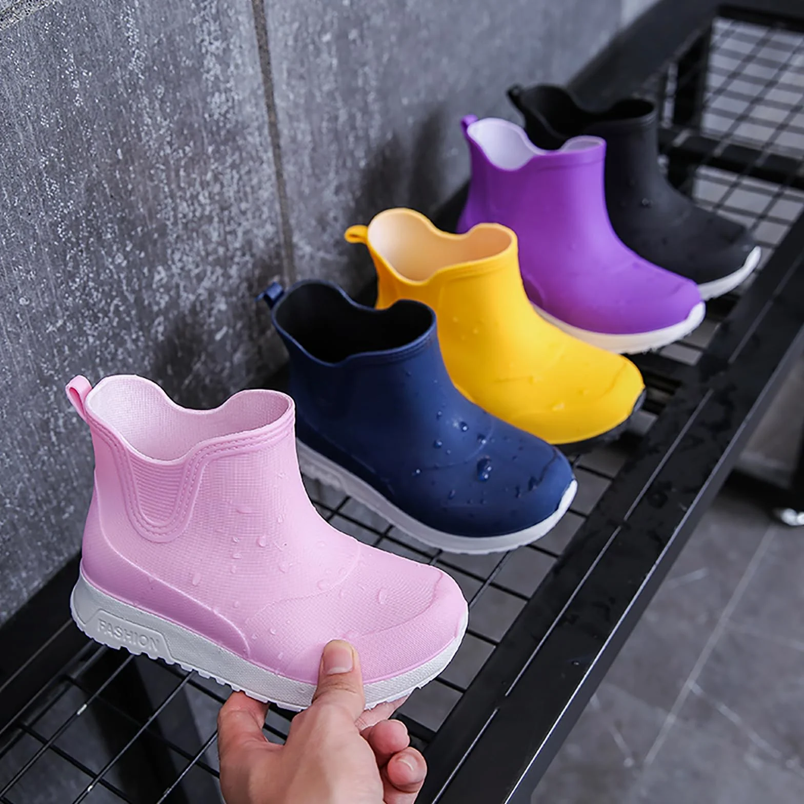 Botas de agua para niños y niñas, impermeables, antideslizantes, botas de lluvia unisex para niños grandes