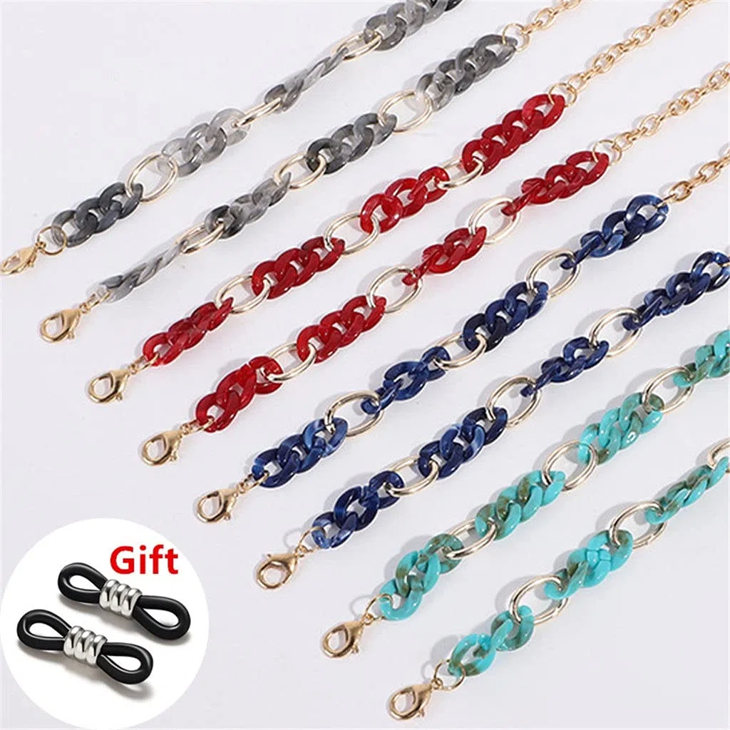 Cadena acrílica con Hebilla para Gafas, Correas de Gafas de Sol, Cordones para el Cuello, para Hombres y Mujeres, Soporte para Gafas (Color: B, tamaño, Longitud: 70 cm) (C, Longitud)