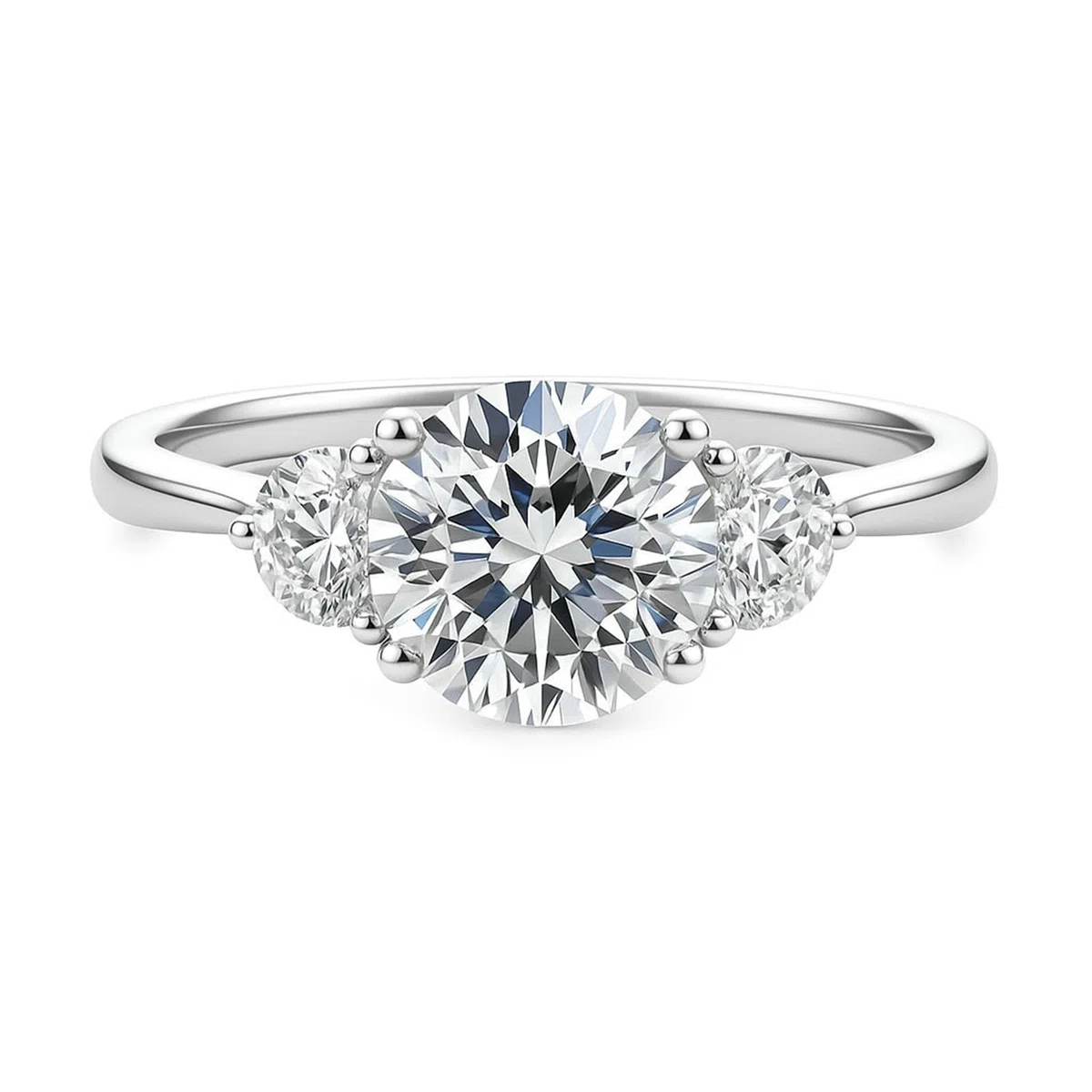 Anillos para mujer de oro con moissanite de 1,5 ct, anillo de boda de oro blanco, elegante anillo de compromiso, anillo de aniversario