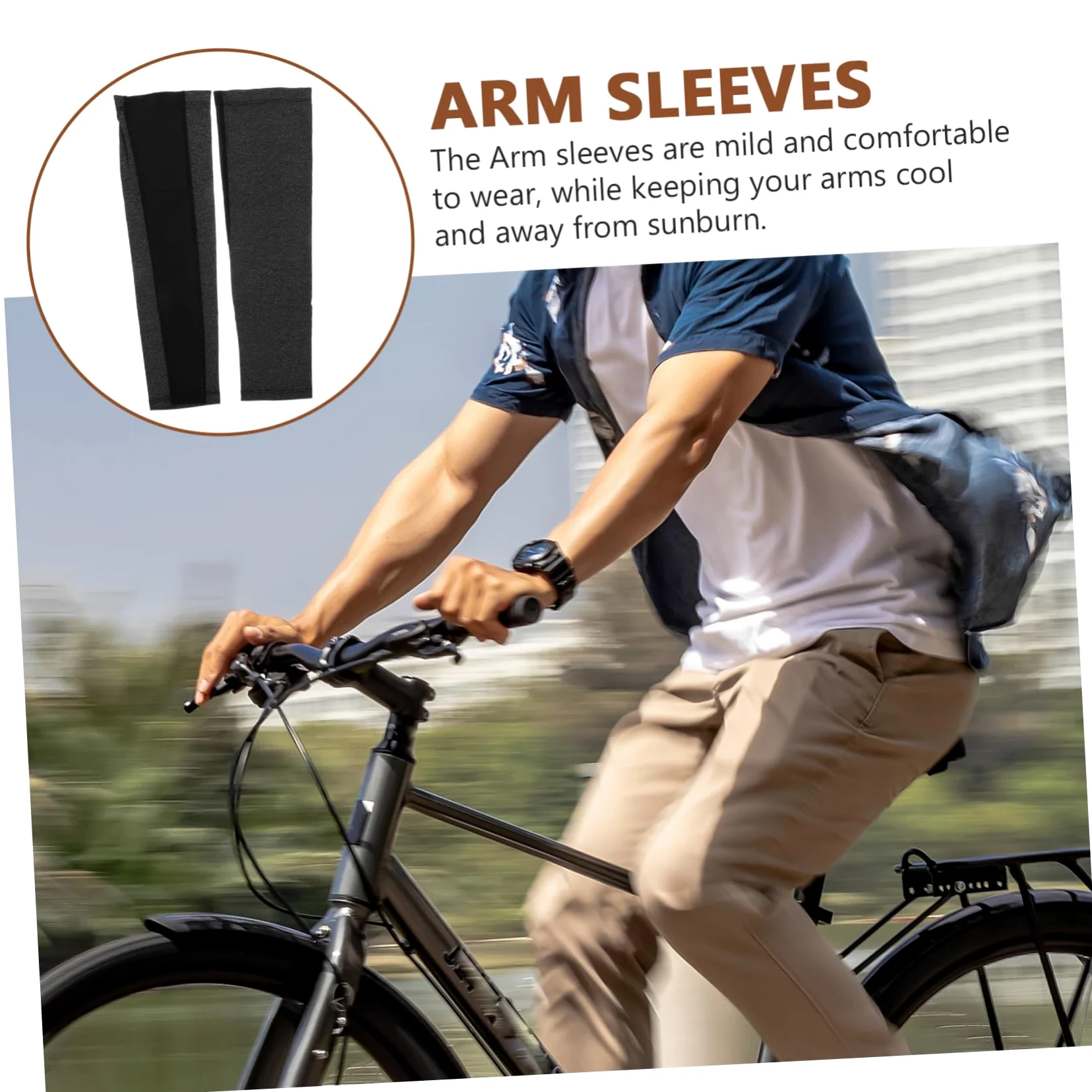 ibasenice Manga De Protección Solar Elástico Para Manga De Brazo Ultravioleta Manga Protectora Cubrir Hombres Mangas De Brazo Brazos Ciclismo Solar Apoyo Nylon Negro