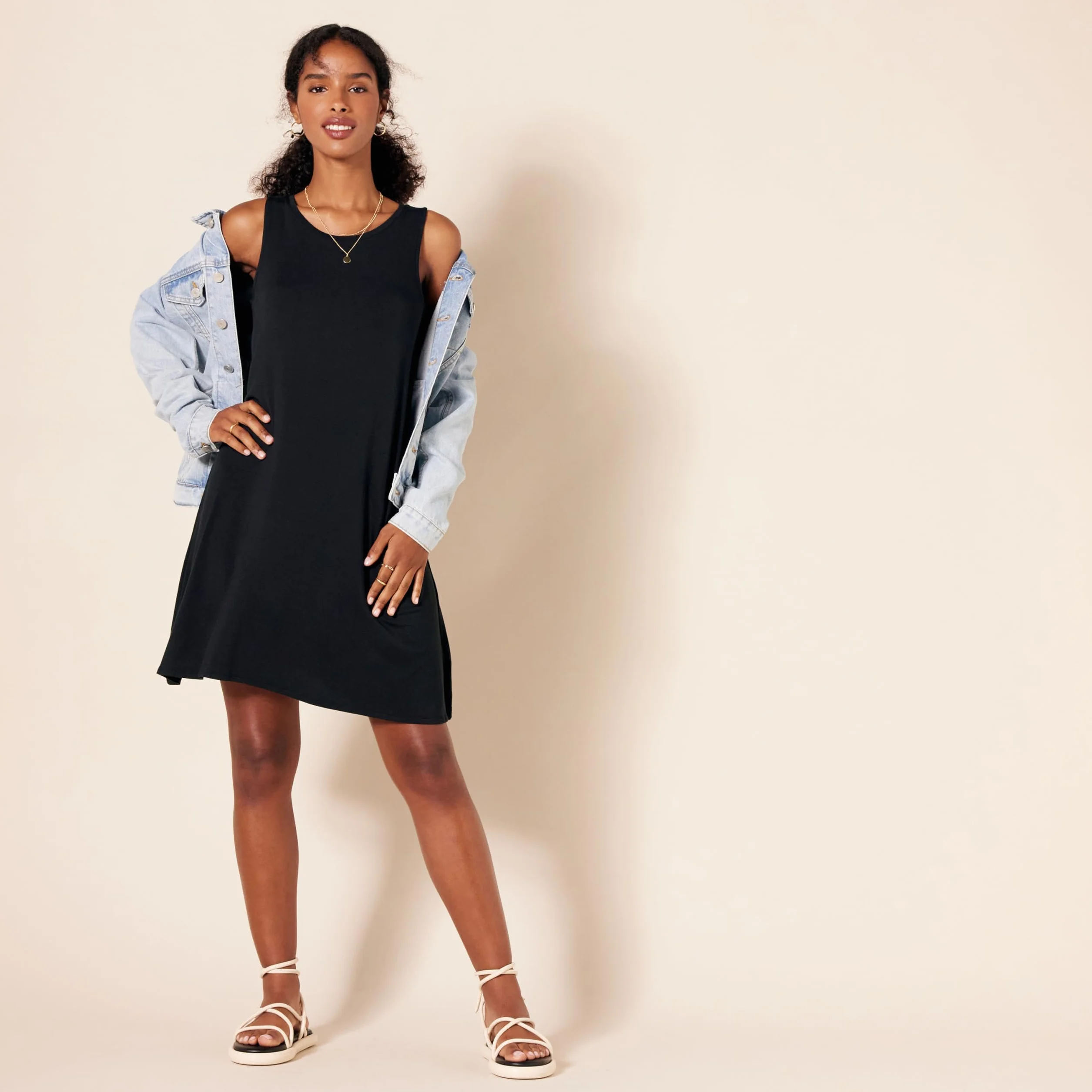 Amazon Essentials Vestido sin Mangas con Vuelo Mujer Talla Grande