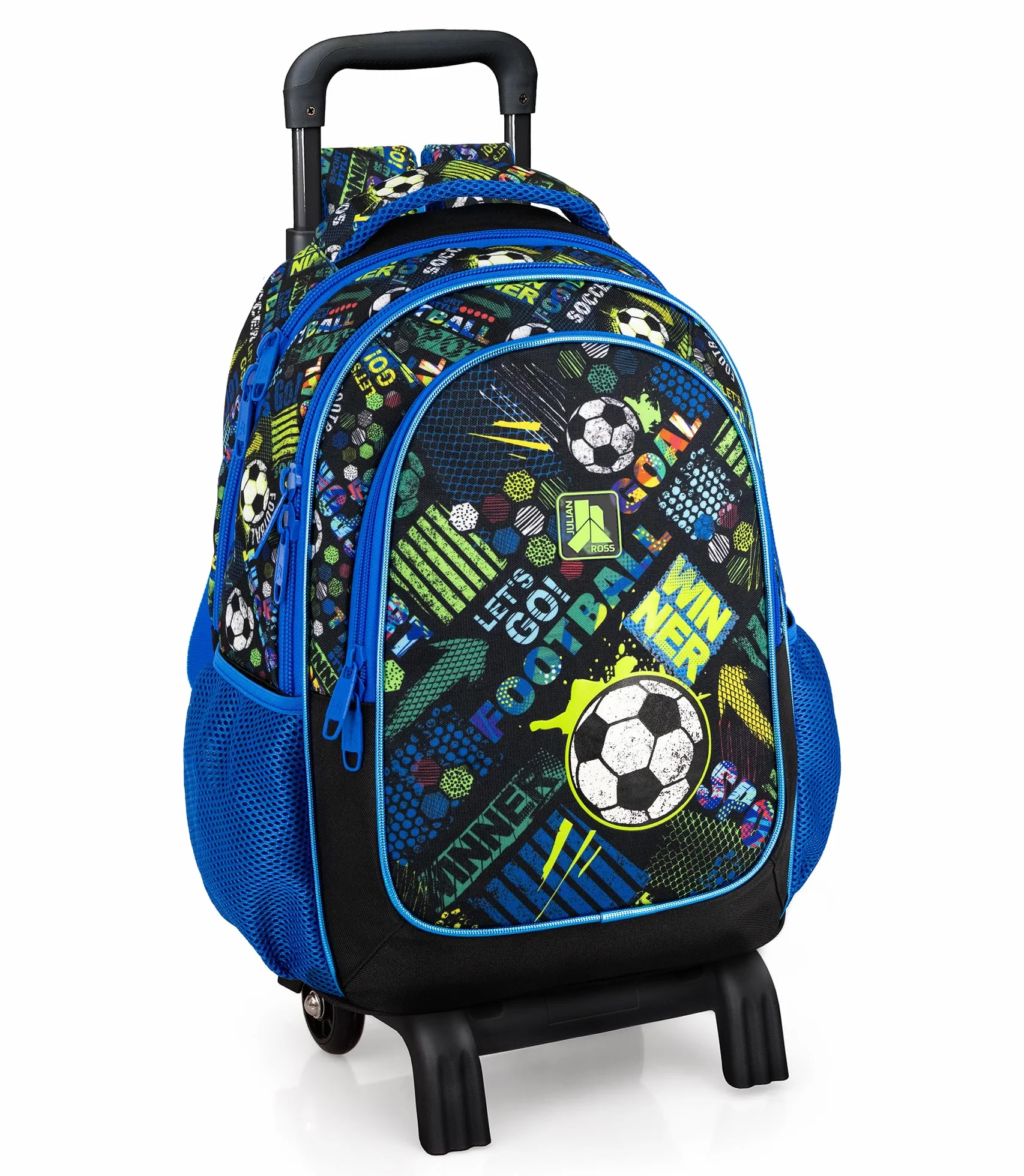 Mochila Escolar con Ruedas Niño 29L 2in1 Goal Power | Carro Extraíble, Ergonómica, 33x43x20 cm, 6-12 Años, Educación Primaria, Julian Ross