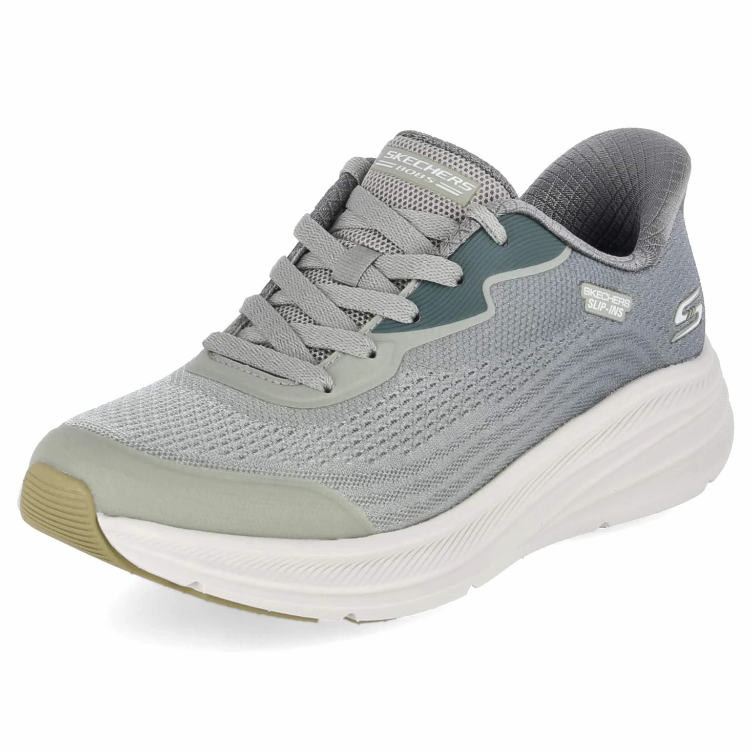 Skechers Mujer Bobs Skillz Airy Stride Slip-In Entrenador | Tenis informales, tecnología Slip-ins, plantilla de espuma viscoelástica, almohadilla para el talón, suela flexible