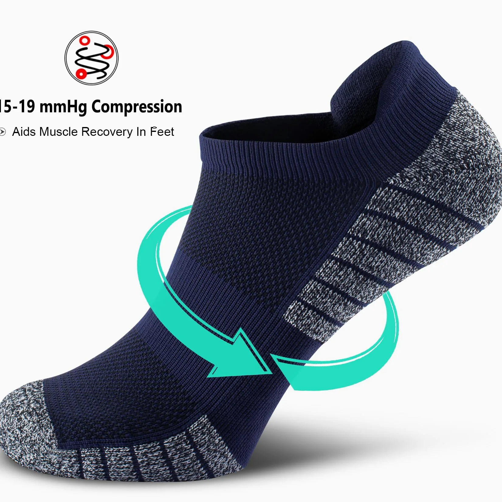 SITOISBE - Calcetines de compresión deportivos invisibles para hombres y mujeres, paquete de 4/8