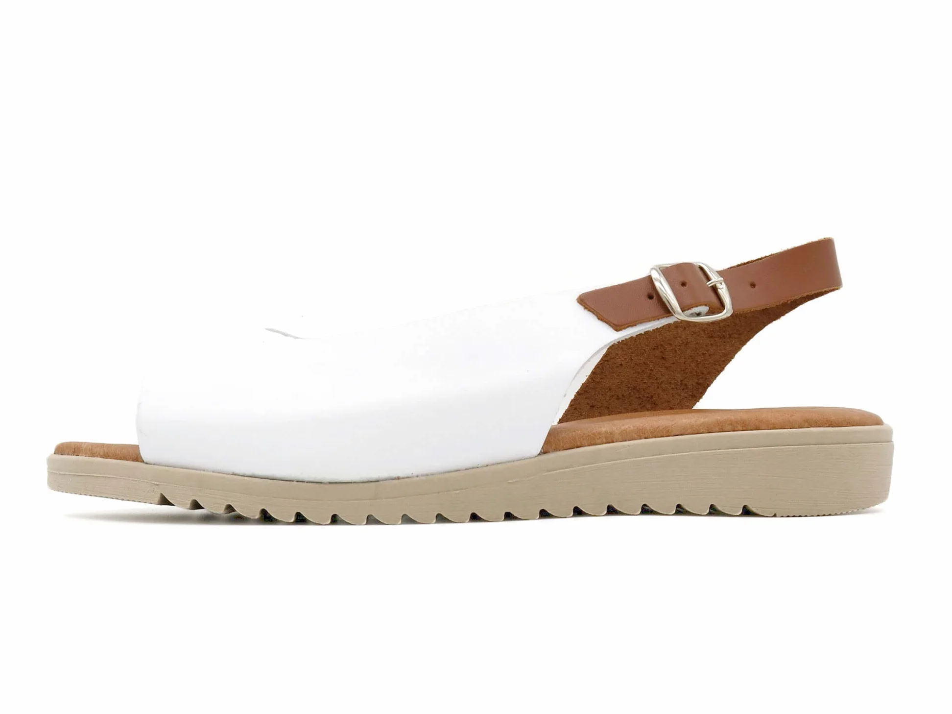 Made In Spain - Sandalias de mujer de piel con tacón de cuña y plantilla de piel auténtica, acolchado de gel, 1115 fabricado en España