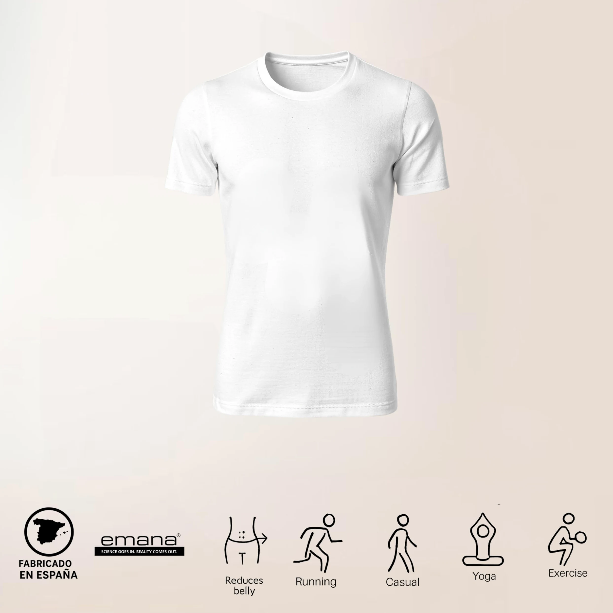 ANAISSA Camiseta Compresión Hombre con Fibra Emana Speed. Camiseta Reductora Hombre Moldea y Estiliza. Camiseta de Compresión Corrector Postural. Control Abdomen, Caderas y Espalda.