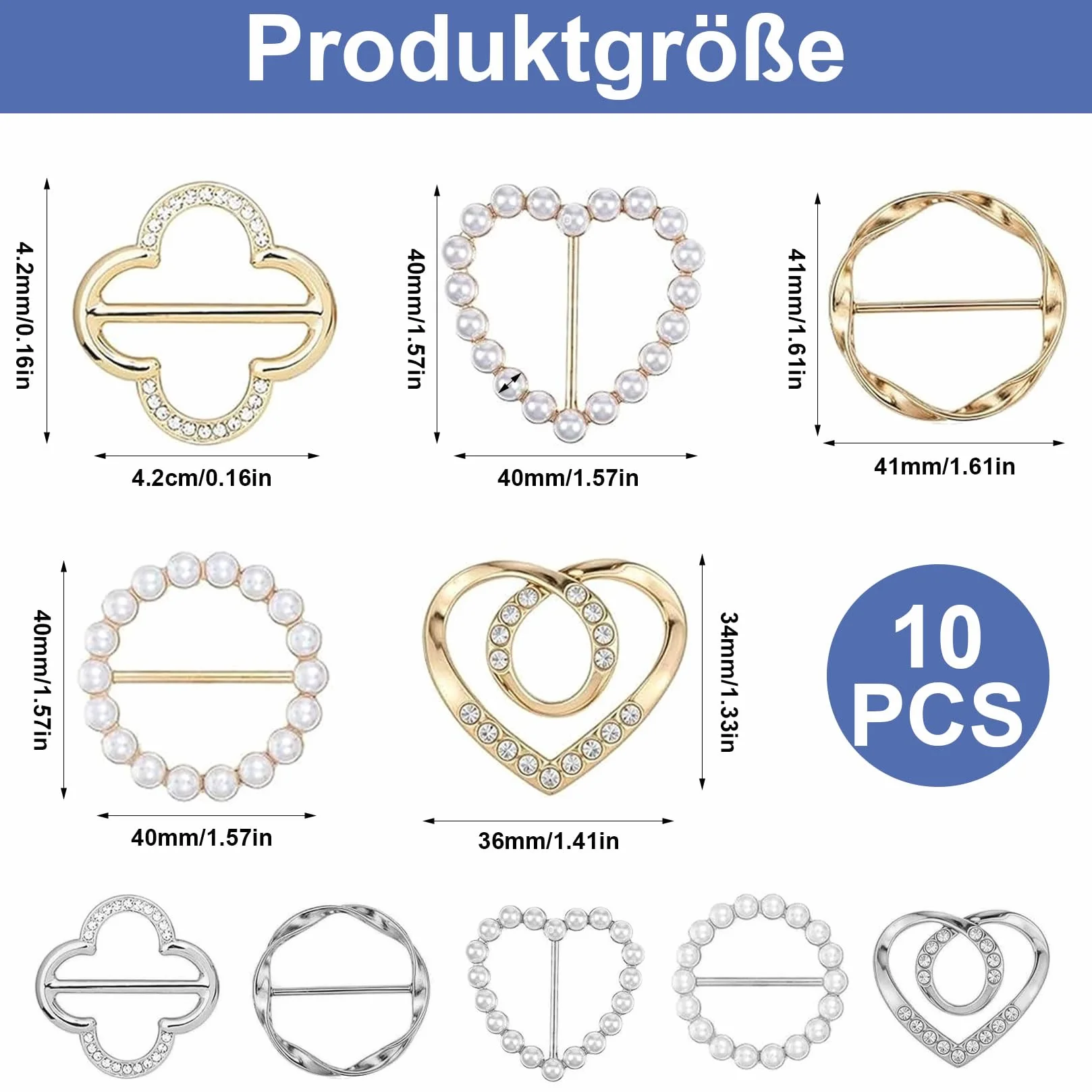 10 Piezas Anillos Hebillas de Bufandas, Hebillas de Cinturón, Hebilla de Cinturón de Metal, Anillos para Bufandas, Hebilla de Nudo Retorcido para Chal Corbatas de Camisas Sueltas Vestir