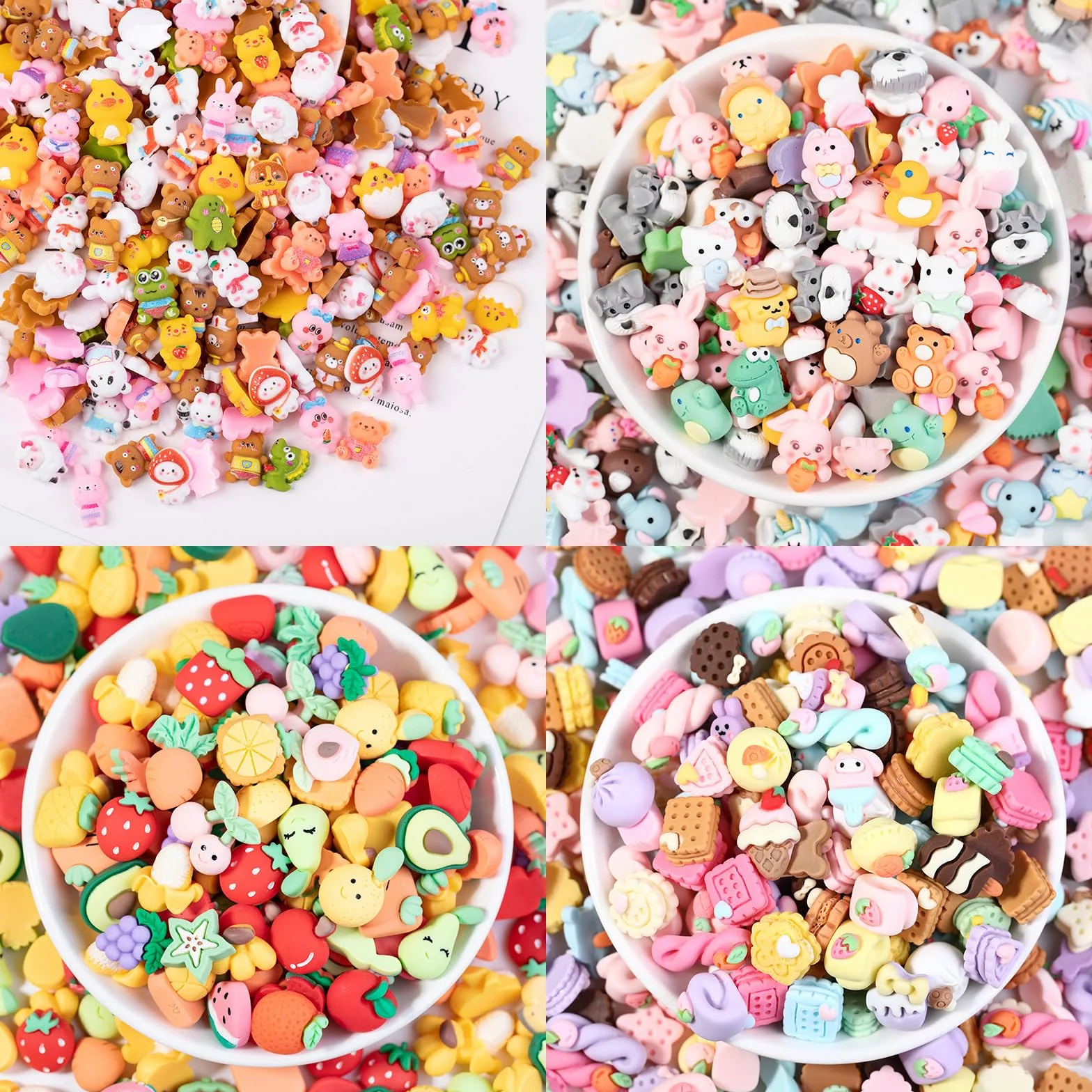 Juego de Slime Charms Multicolor 100 Piezas Resina Encantos para Manualidades
