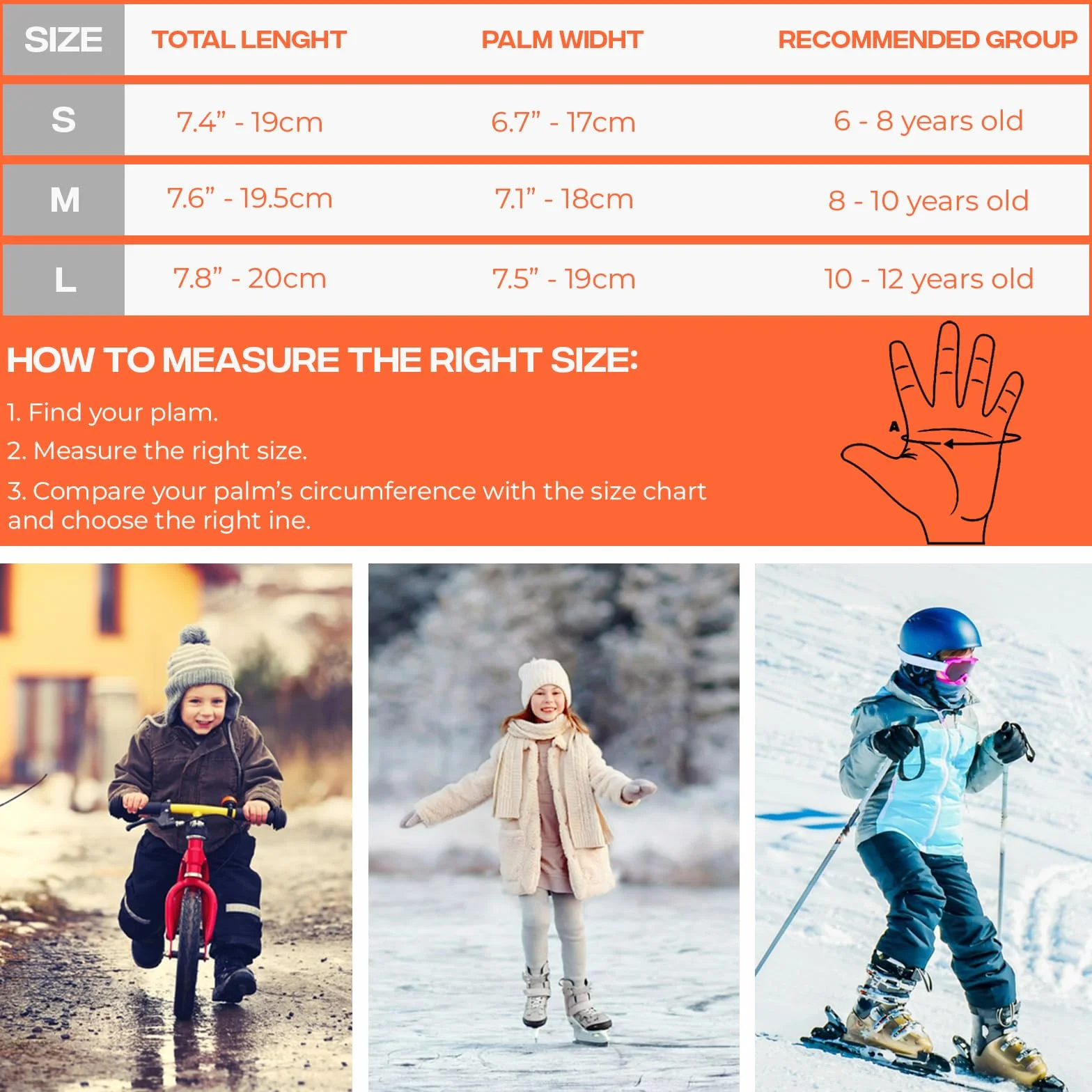 SAWANS Guantes de ciclismo de invierno para niños, para correr, con pantalla táctil, antideslizantes, térmicos, cálidos, para exteriores, ciclismo, fútbol, rugby, ciclismo de montaña, senderismo y