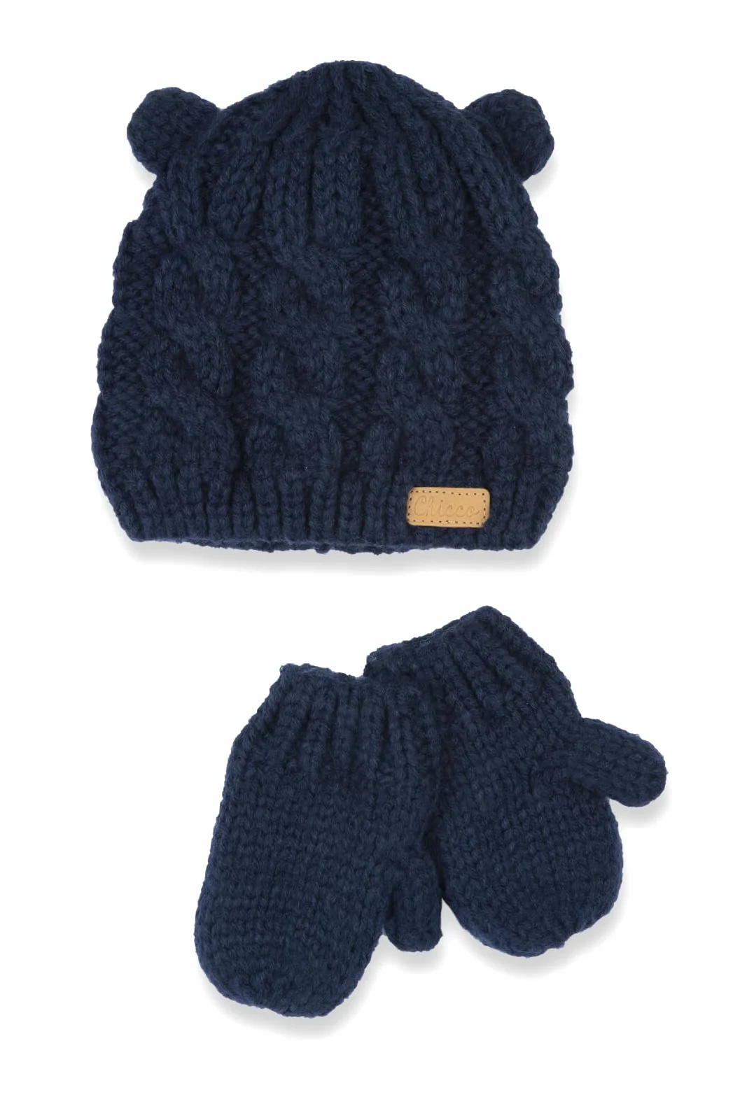 Chicco Set de Gorro y Guantes Niño y Niña en Tricot de Algodón, Gorro de Invierno, Ropa Niño y Niña, Designed in Italy
