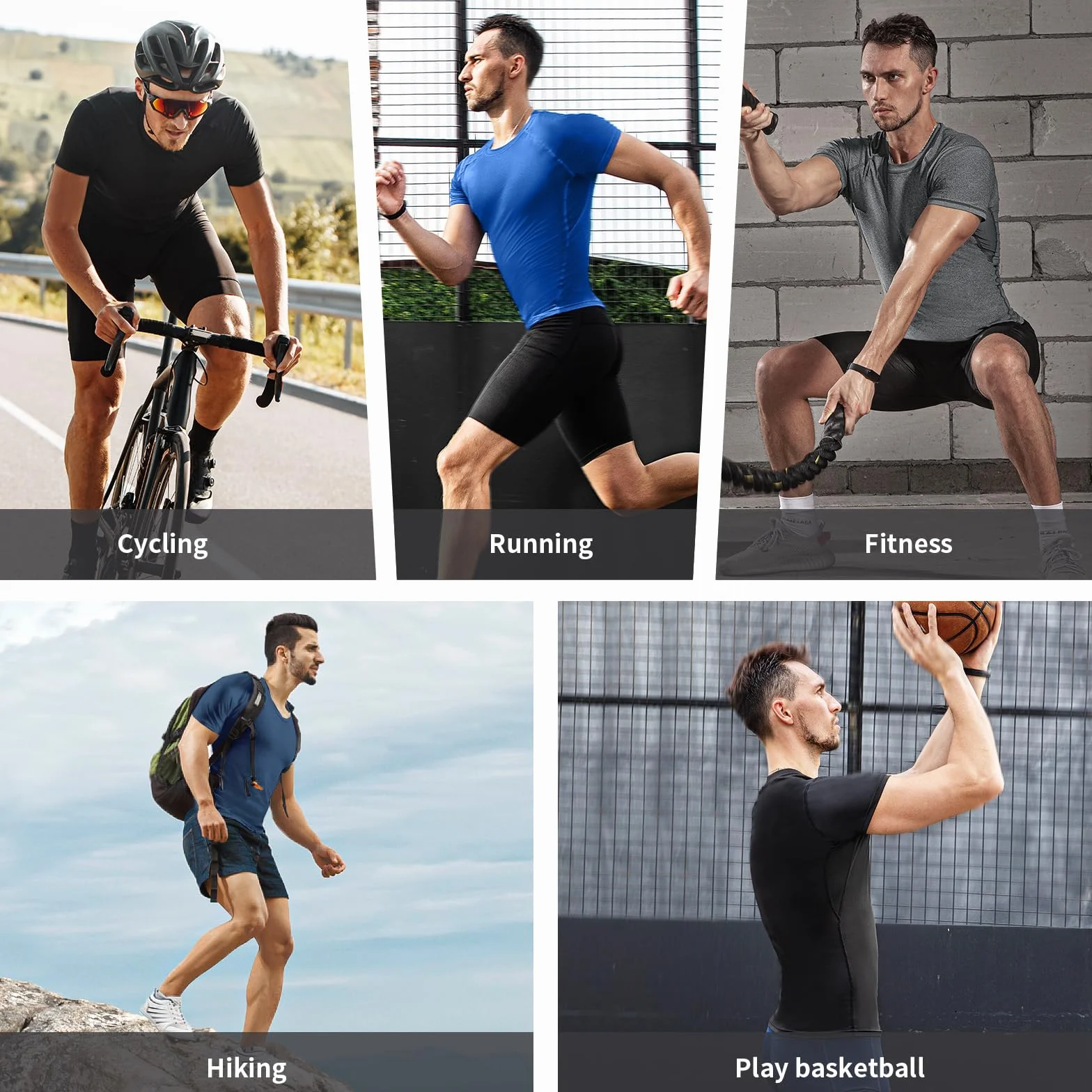 Niksa 1 paquete o 3 paquetes de camisetas de compresión para hombre, manga corta, diseño de malla, capa base de secado rápido, para gimnasio, deportes, fitness, entrenamiento, ciclismo, entrenamiento