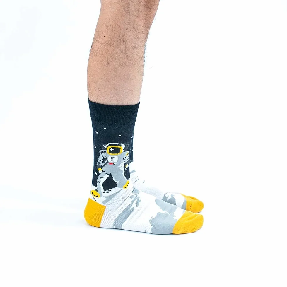 BONANGEL Calcetines Funky para Hombre, Calcetines Navideños, Divertidos y Coloridos Calcetines de Vestir de Algodón Loco, Regalo para Hombres Papá Novio