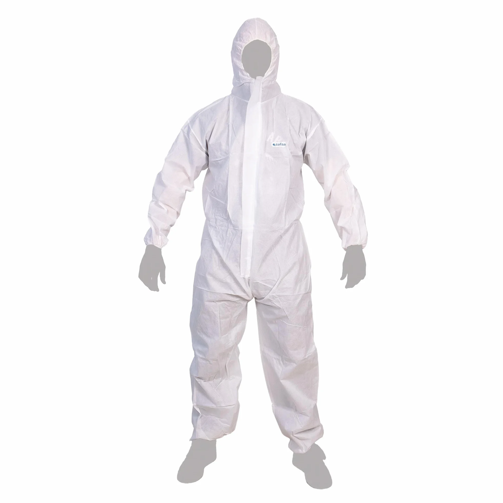 Cofan Buzo de Protección Desechable con Capucha Tipo 5/6 Cat III, Antiestático, Mono de Seguridad para Químicos, Pintura y Construcción, Tallas Desde la M a XXL