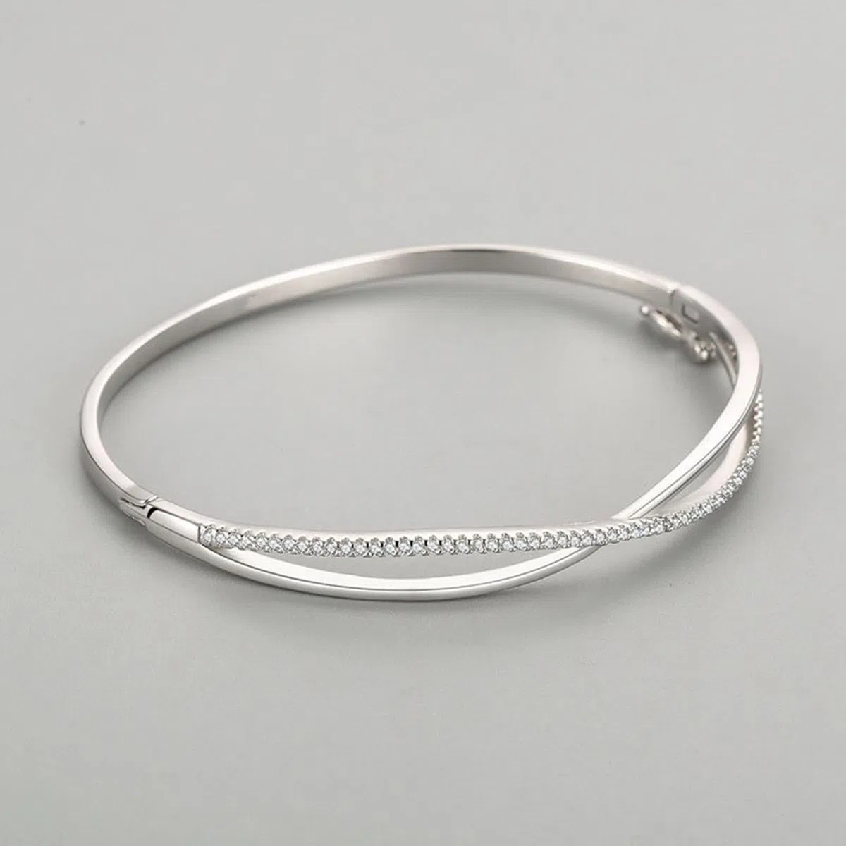 Pulseras de moda para mujer, pulseras de moda con cruz con moissanita, oro blanco, regalos de cumpleaños para mujer