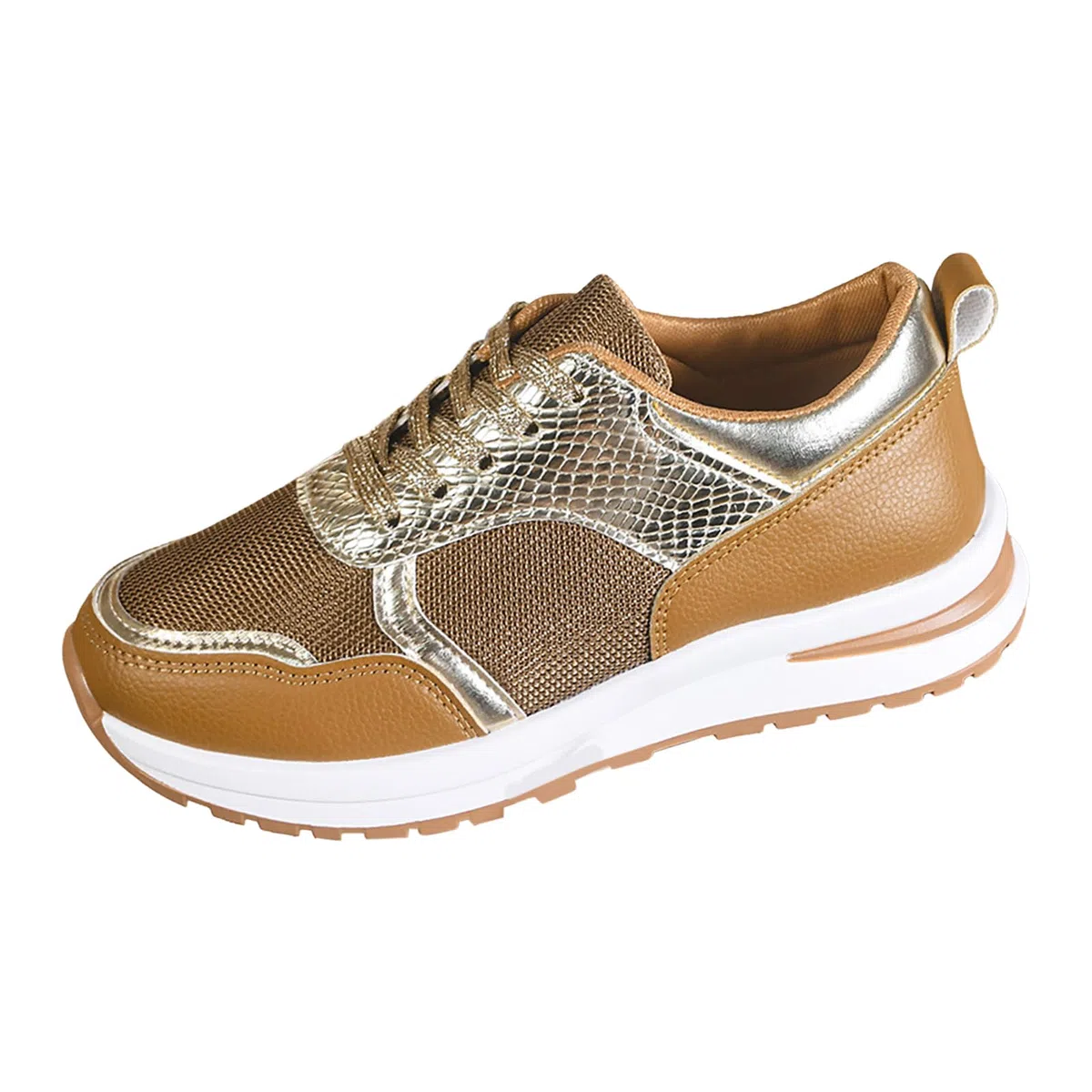 Genérico Zapatillas Deportivas Casuales Mujer Piel Sintética con Parches, Suela Suave Planas Punta Puntiaguda Cómodas