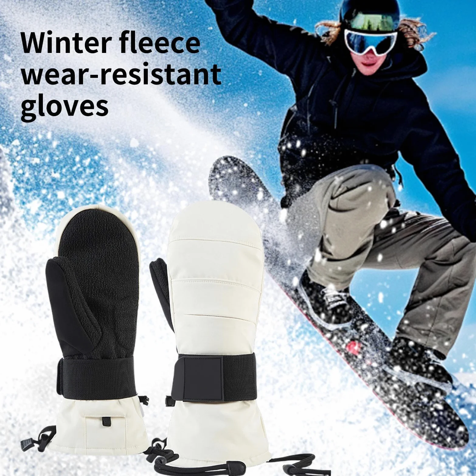 Guantes de motocicleta para clima frío, guantes cálidos para pantalla táctil, con protector de muñeca, guantes de equitación con forro polar, para hombre, invierno, motocicleta, esquí, clima frío