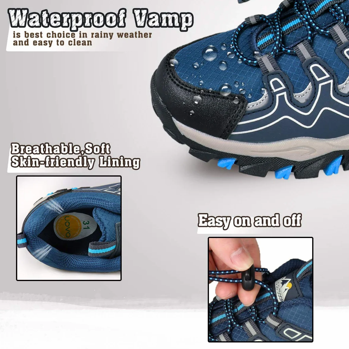 UOVO Zapatillas de Trail Running para Niños Verano Zapatillas de Deporte Unisex Niños 27-40