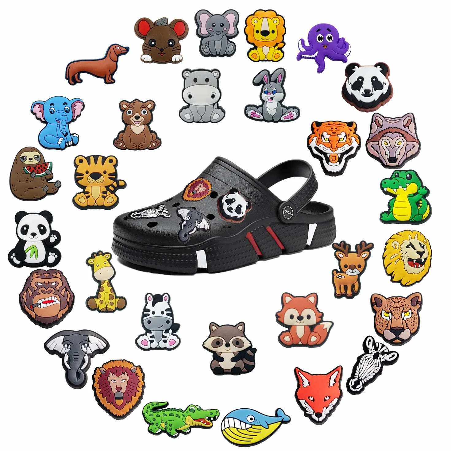Animal Encantos del Zapato 30PCS Cute Cartoon Zapato Decoración Croc Charms para Niñas Mujeres Niños Adultos, Regalo para Fiesta de Cumpleaños