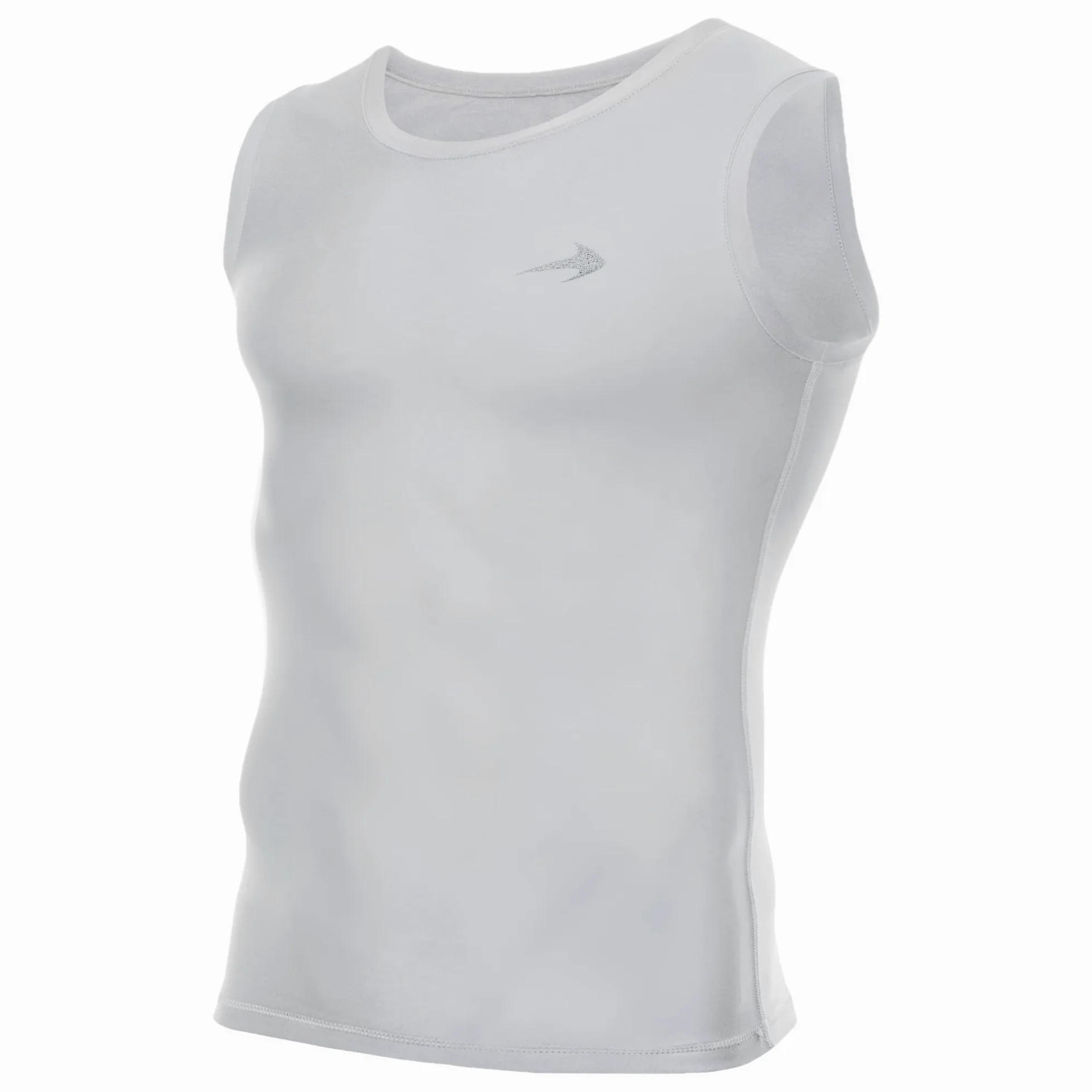 CompressionZ Camisa de compresión sin mangas para hombre - Base Layer White, XL