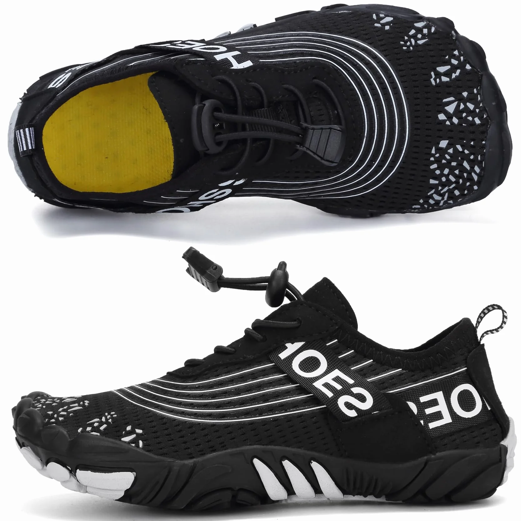 DimaiGlobal Calzado Descalzos Niñas Niños Zapatillas de Trail Running Barefoot Secado Rápido Zapatos de Agua Transpirable Antideslizante para Playa 34EU Negro