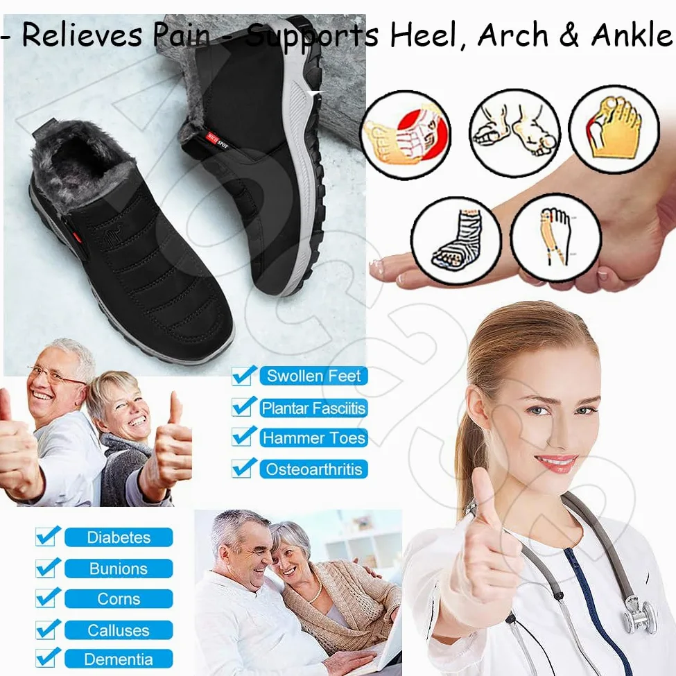 Zapatos Extra Ancho Mujer Invierno Cálidas Zapatos Especiales para Juanetes Mujer de Osteoartritis Zapatos Ancho Especial para Pies Delicados Antideslizantes y Cómodos,Negro,41/255mm