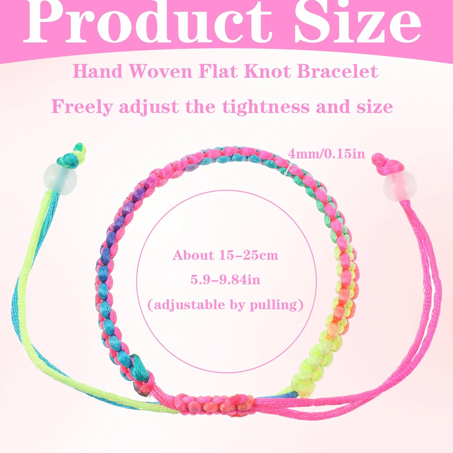20 pulseras coloridas de la amistad, ajustables, para niños, pulseras tejidas, pulseras de la amistad para hombre y mujer
