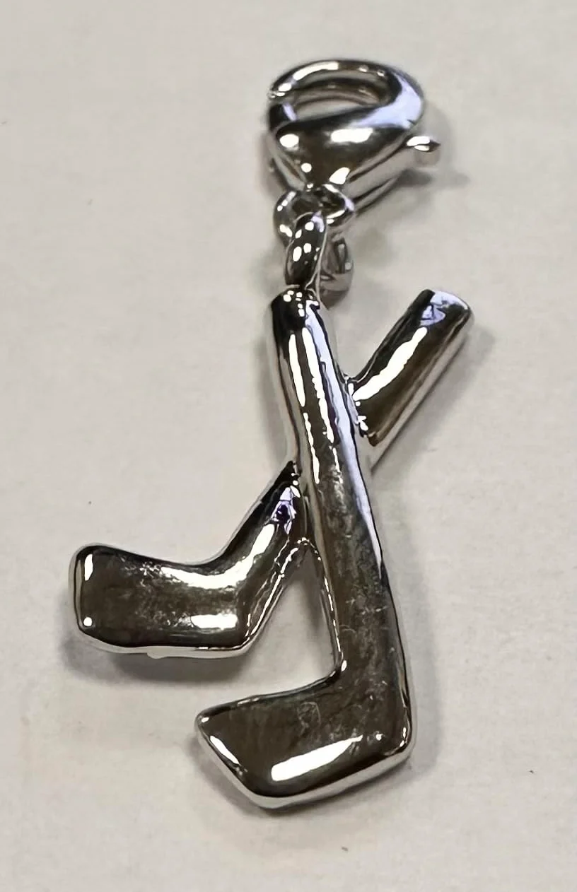 Quiges Charm con Cierre Plateado Palos de Hockey Abalorios Joyería de Mujer