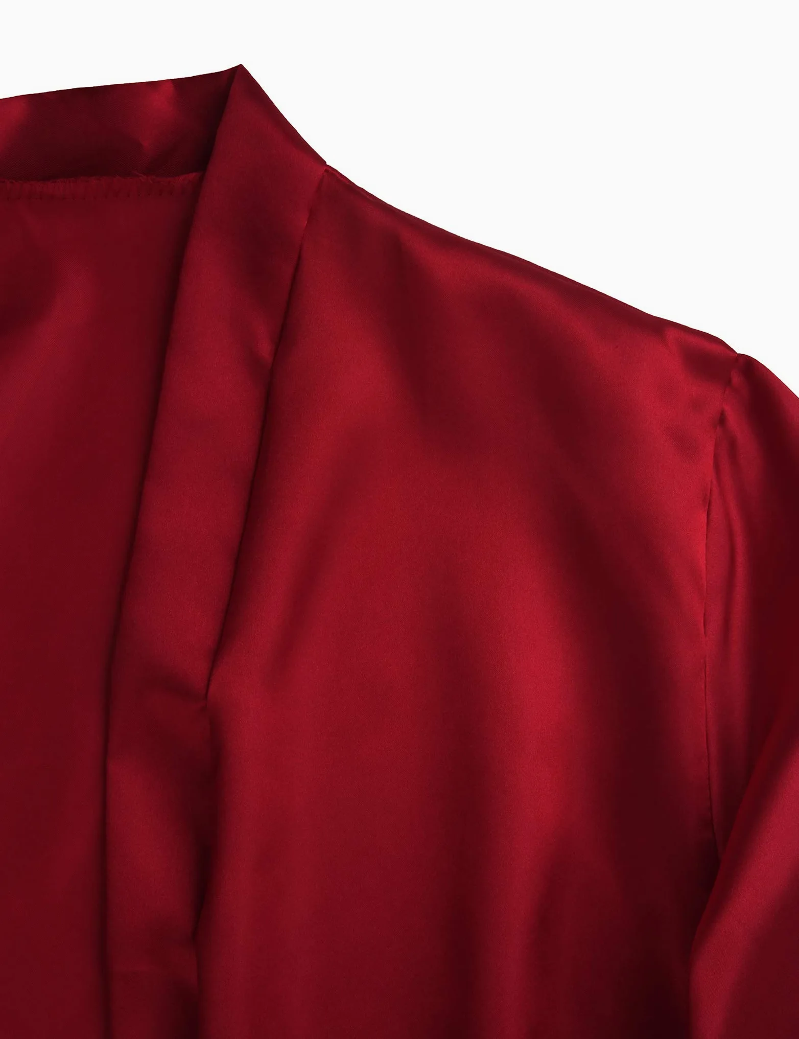 Mujer 5 Piezas Satén Pijama Conjunto Encaje Kimono Vestido Pijama Conjunto Sexy y Pantalones Largos Cortos Camisón Conjunto con Almohadillas de Pecho