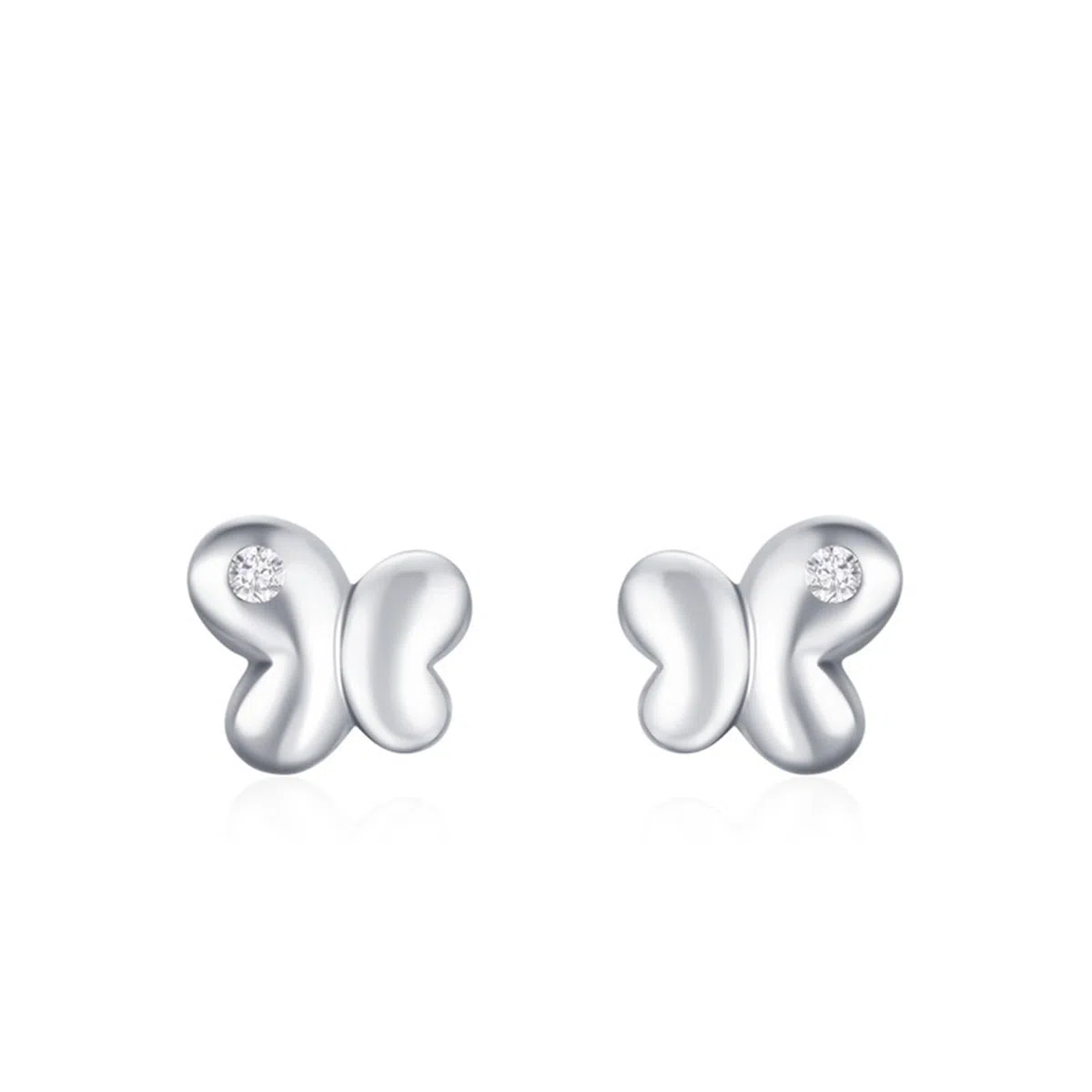 Pendientes de tuerca de oro real de 9/14/18 quilates para mujer, bonitos aretes de mariposa con moissanita para ella