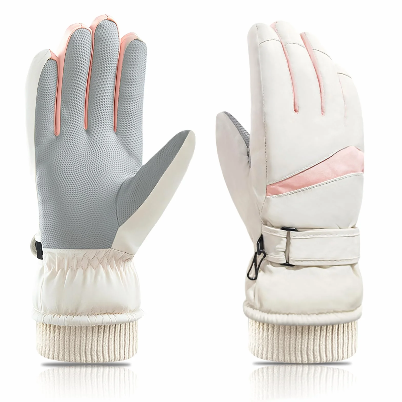 Guantes de esquí invierno mujer resistentes al viento térmicos pantalla táctil impermeables forro polar cálidos ciclismo deportes