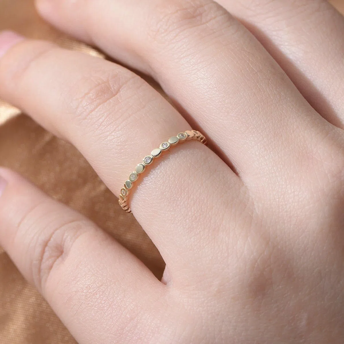 Anillos de diamante de oro amarillo, anillos de compromiso para mujer, oro auténtico, media eternidad, alianzas de aniversario con diamantes para mujeres
