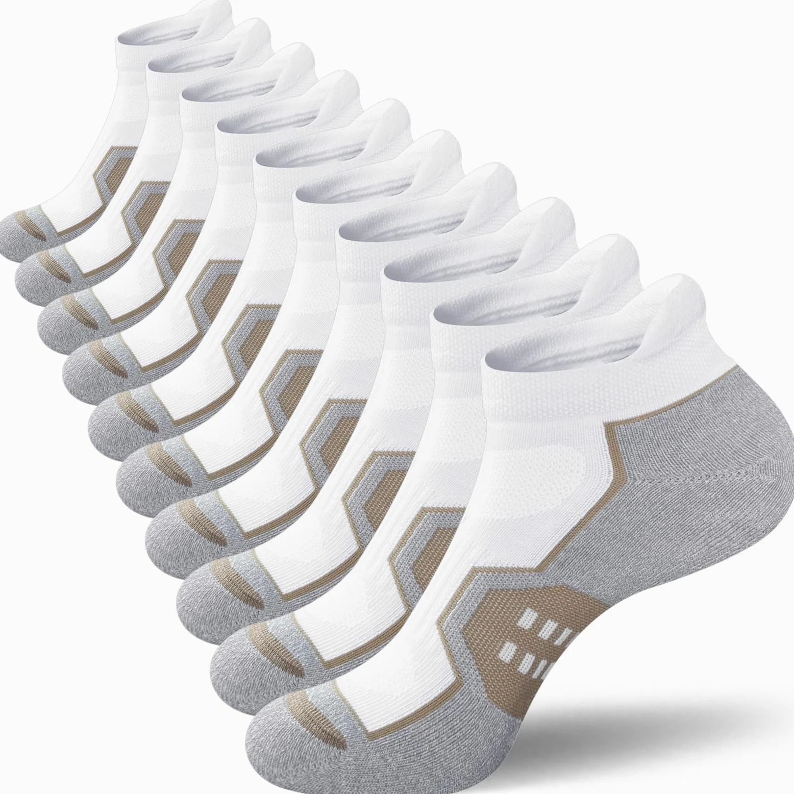 Calcetines deportivos para correr para mujer, cómodos, acolchados, antiampollas, 5 pares