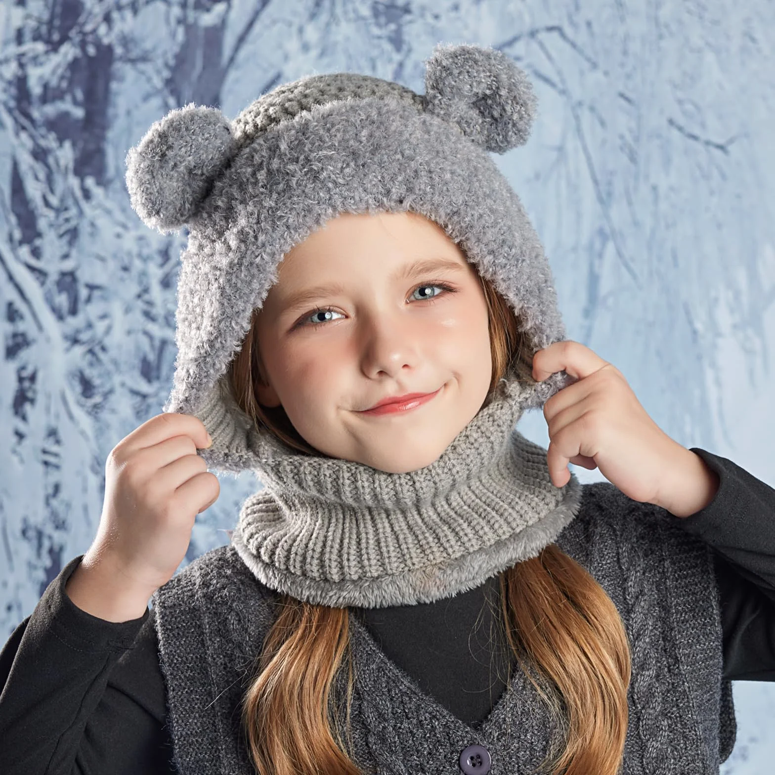 TAGVO Pasamontañas Térmico Invierno Niños Balaclava Cortaviento Cálido Máscara Esquí Gorro Forro Polar Calentador Cuello 4-10 Años