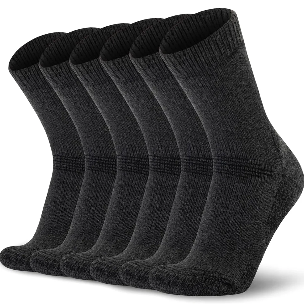 Time May Tell - Pack de 3 calcetines de lana merino para hombre, acolchados, para senderismo y aire libre