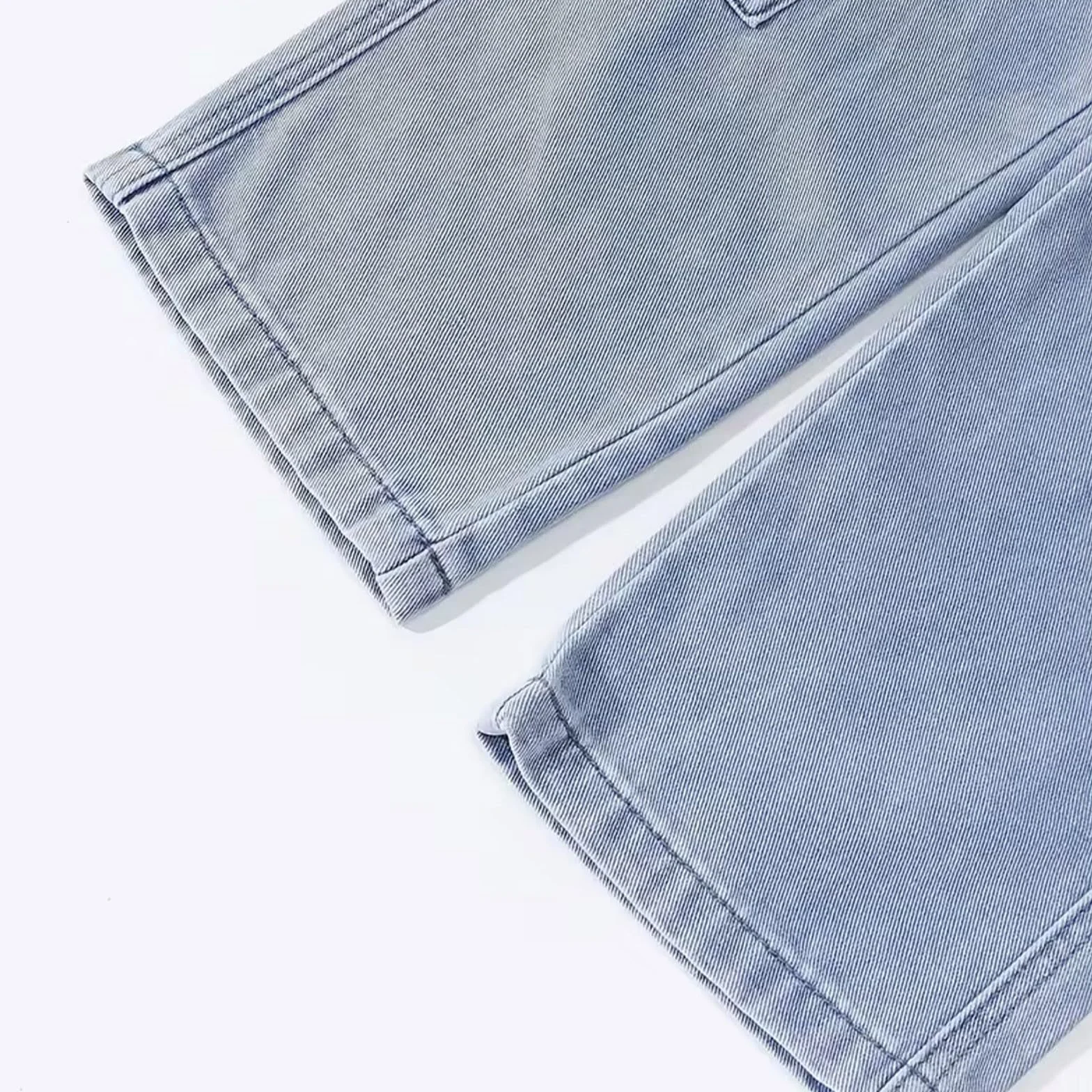 Jeans cargo para niñas, holgados, de pierna ancha, vintage, pantalones de mezclilla casuales para adolescentes, ropa de calle, pantalones elásticos de cintura alta y ajuste relajado